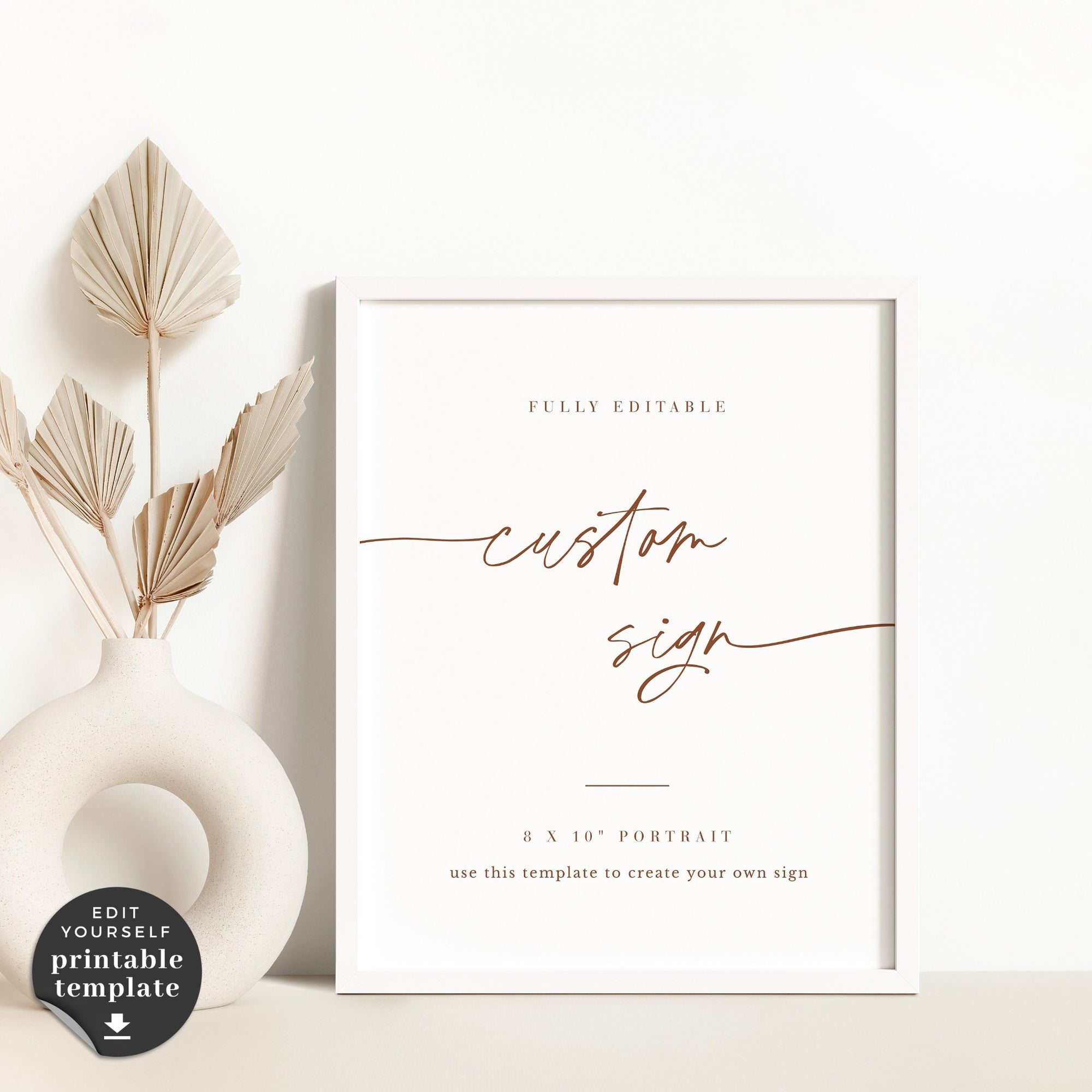 SIENNA Terracotta Wedding Sign Template Small