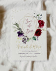 Rossella | Burgundy Save the Date Card Template
