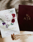 Rossella | Burgundy Save the Date Card Template
