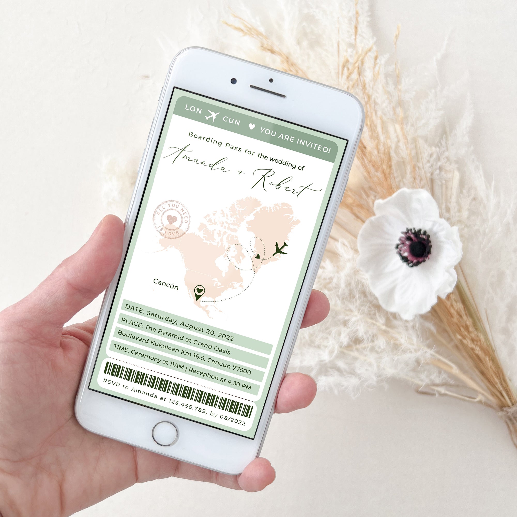 Sofia | Boarding Pass Wedding Invitation Digital
