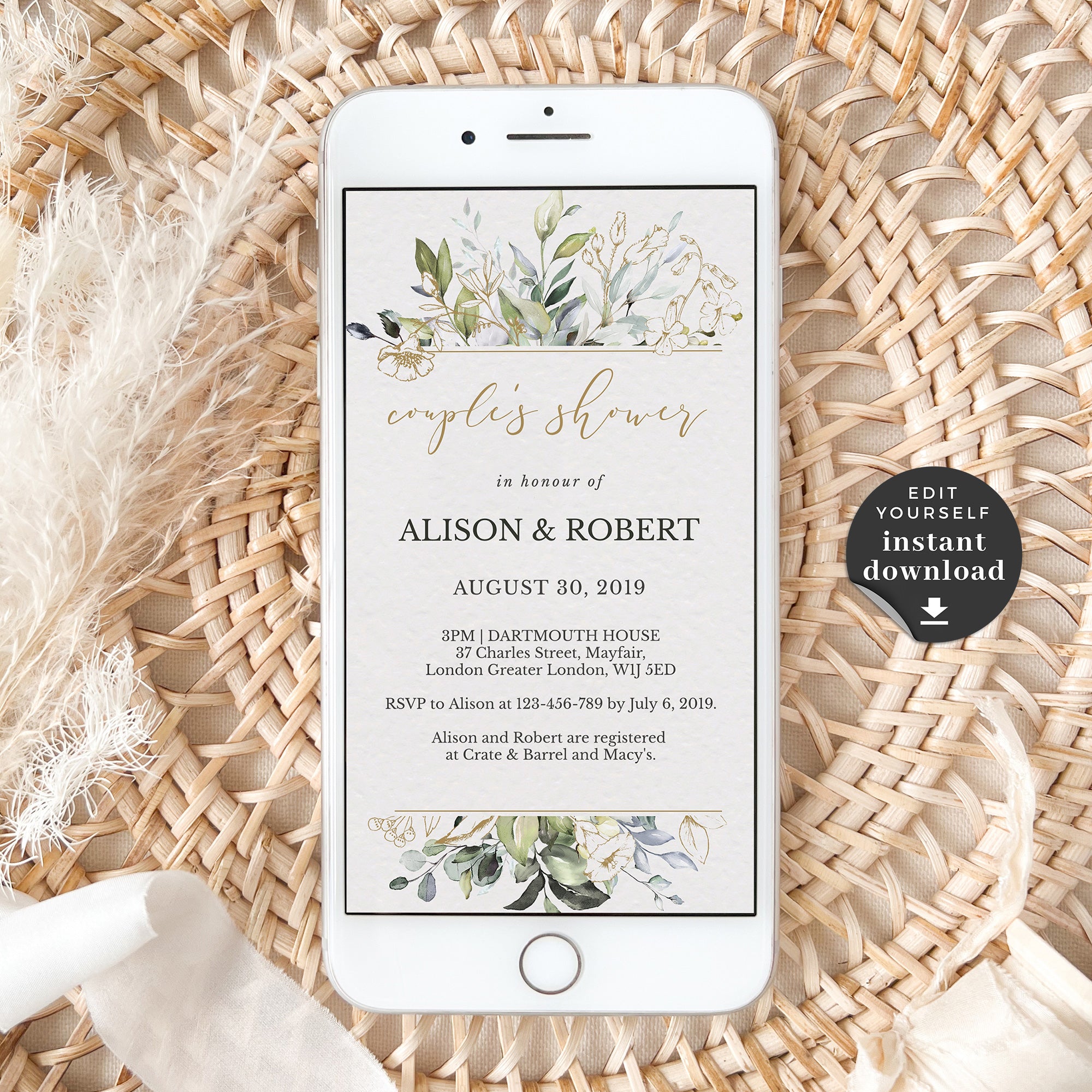 Flora | Wedding Shower Invitation Evite