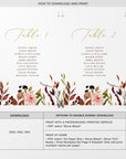 Ambra | Printable Seating Cards for Autumn Wedding