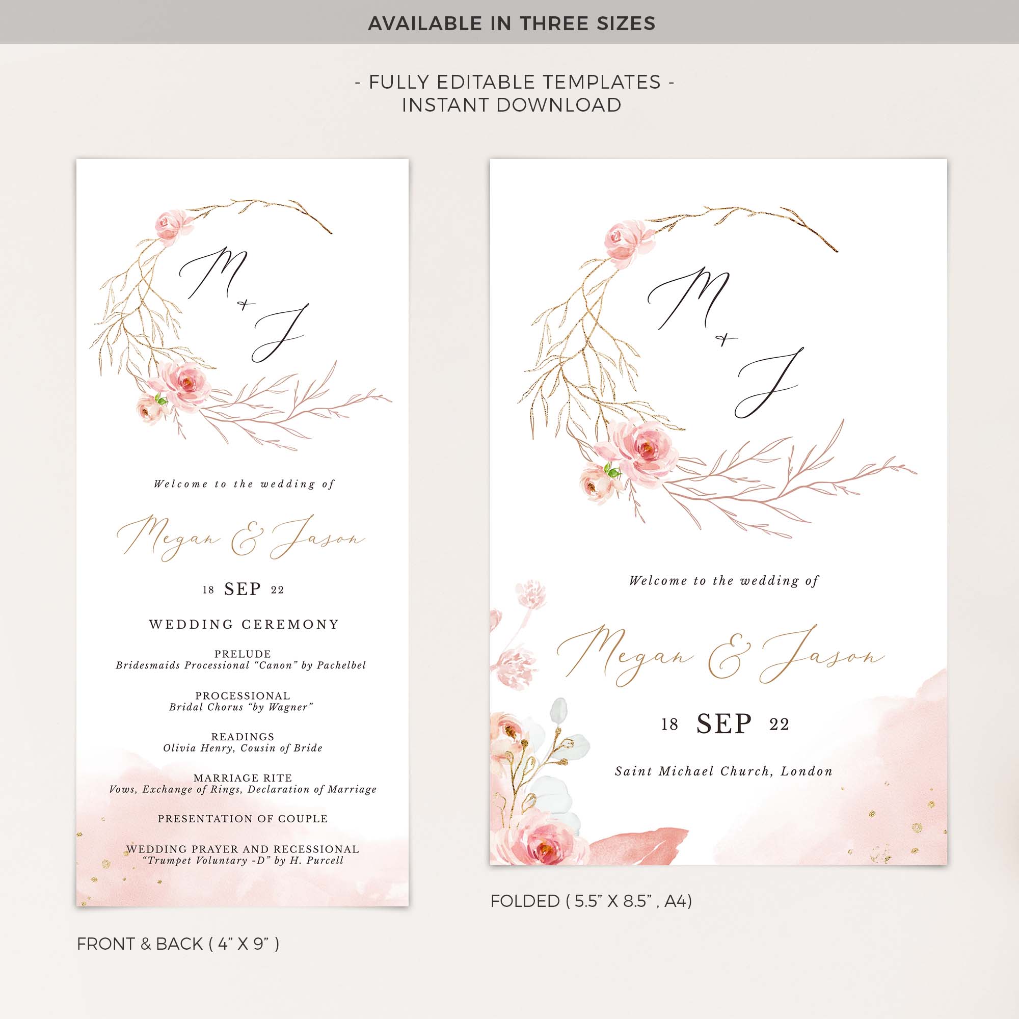 Fiorella | Printable Ceremony Program Template