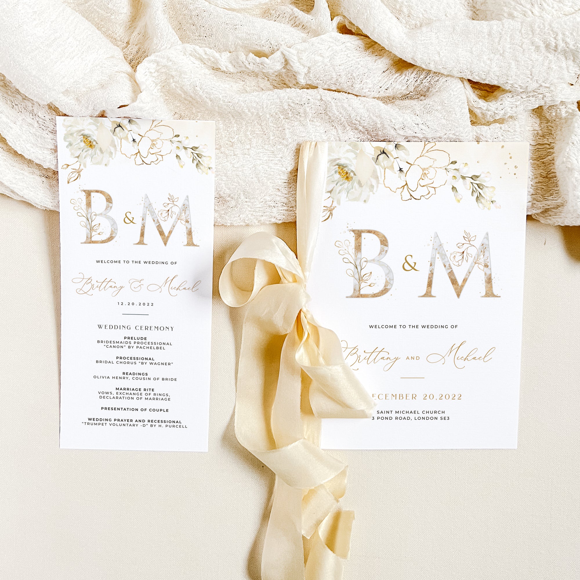 Dora | Elegant Wedding Ceremony Program Template