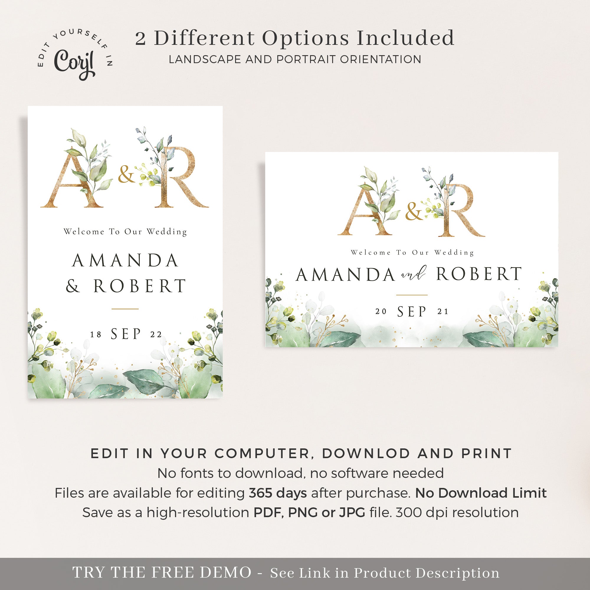 Flora | Welcome To Our Wedding Sign Template
