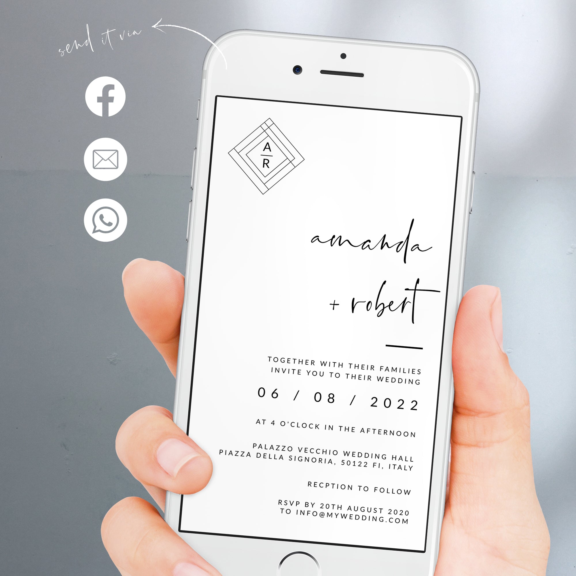 Giulia | Modern Electronic Wedding Invitation