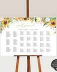 Marisol | Sunflowers Seating Chart Wedding Template