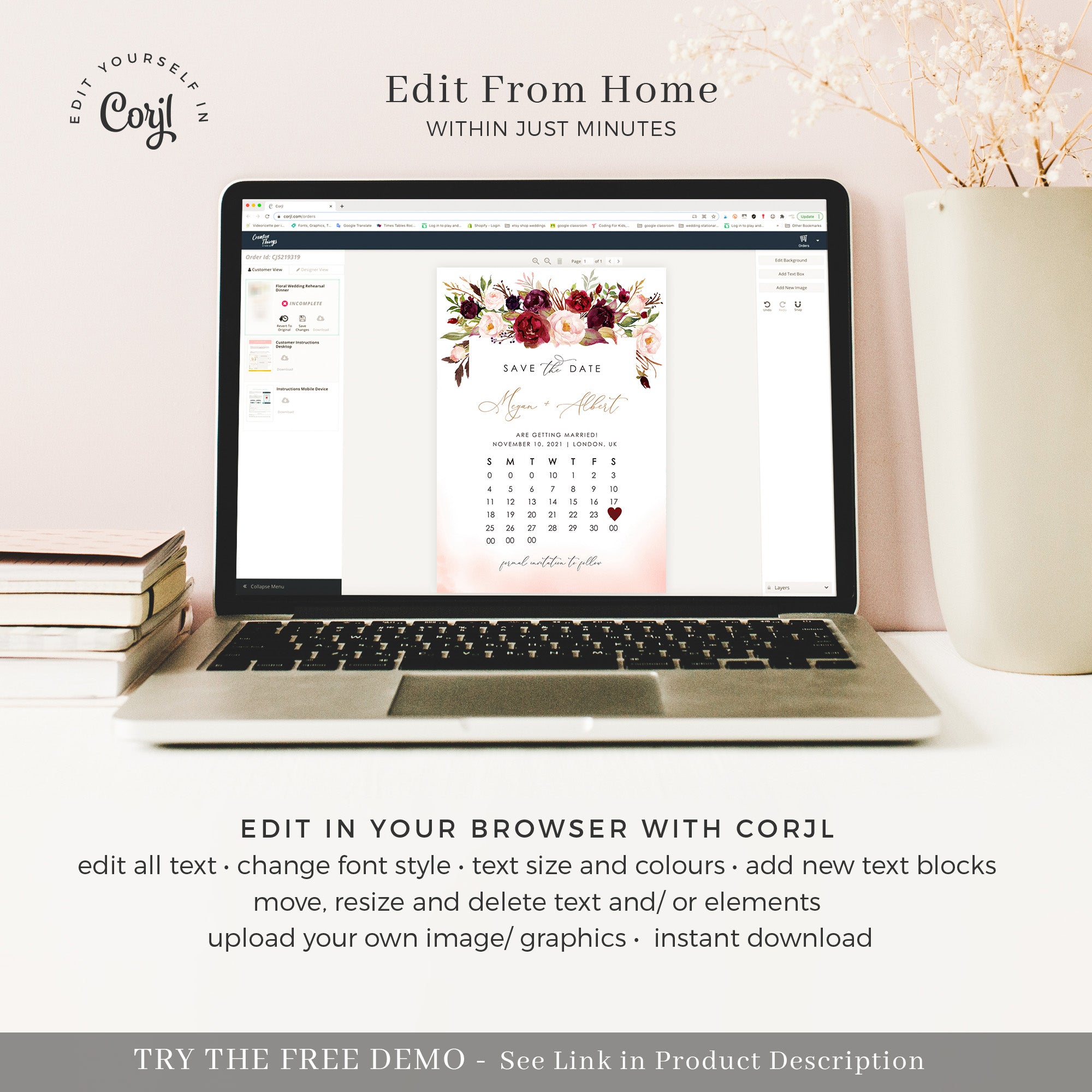 Rosita | Calendar Save the Date Card Template