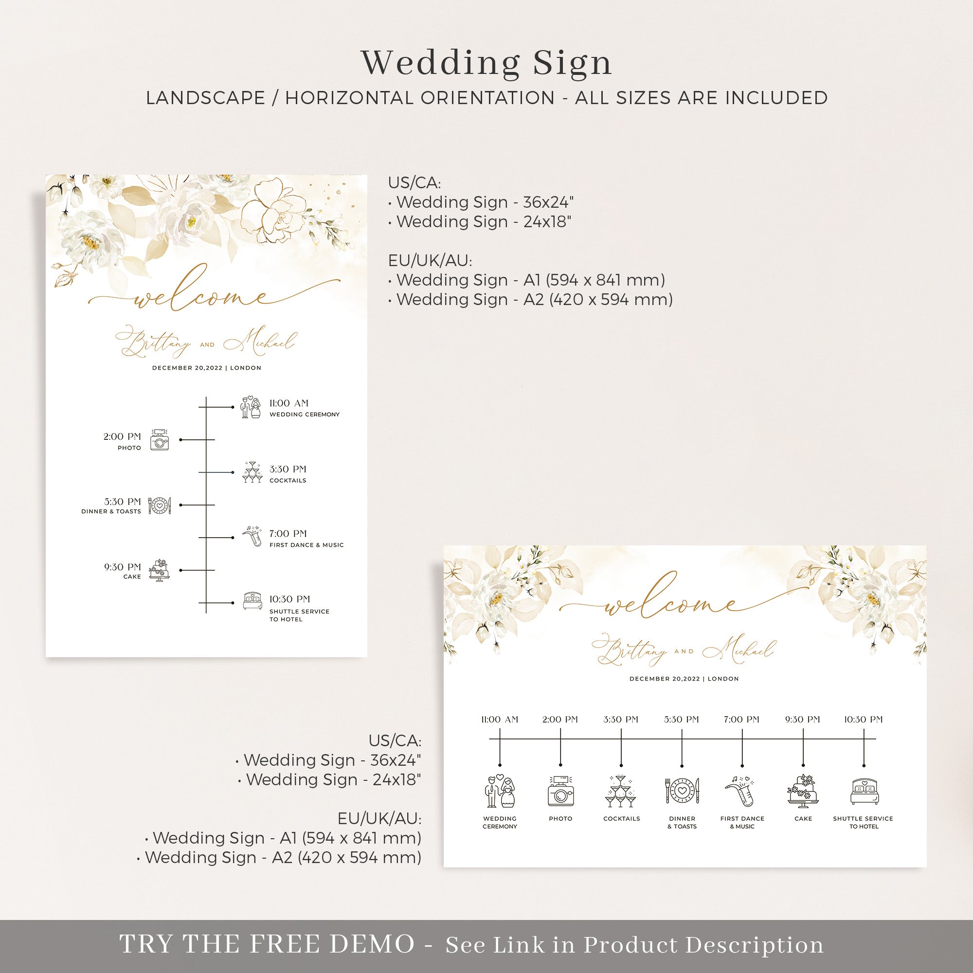 Dora | Wedding Reception Timeline Template