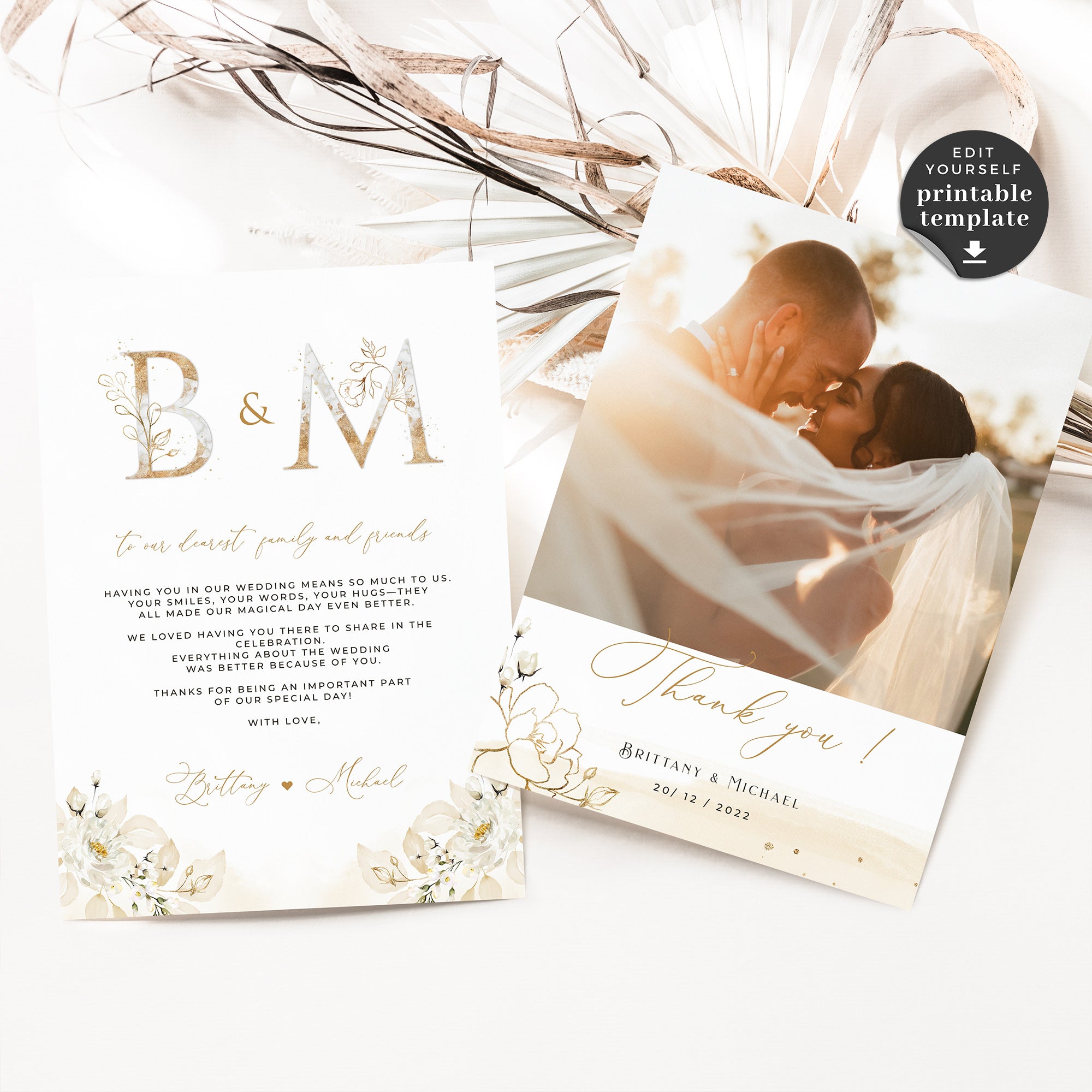 Dora | Elegant Printable Thank You Card Template