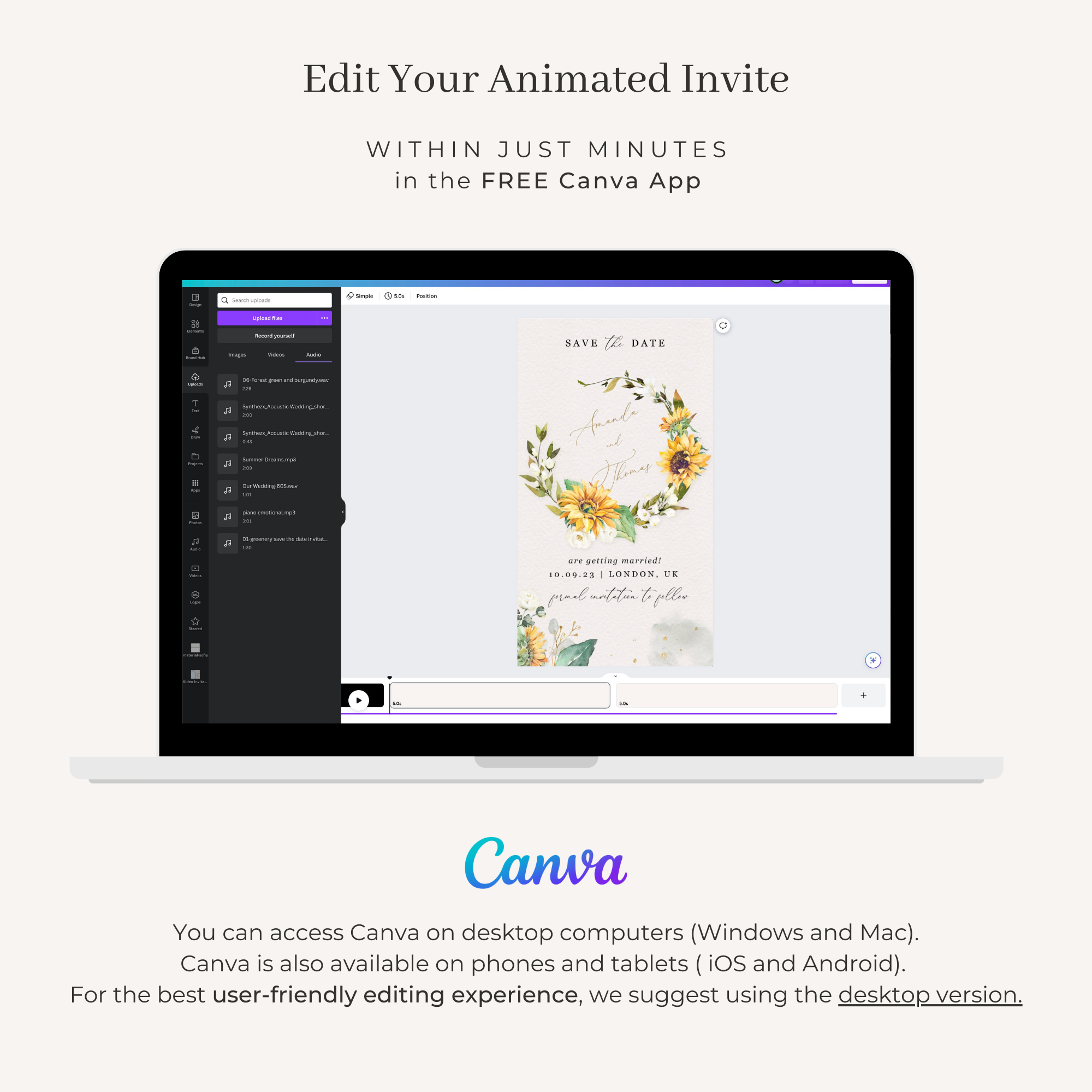 MARISOL Animated Save the Date Video Template