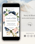 Digital Wedding Invitation Blush Navy & Gold