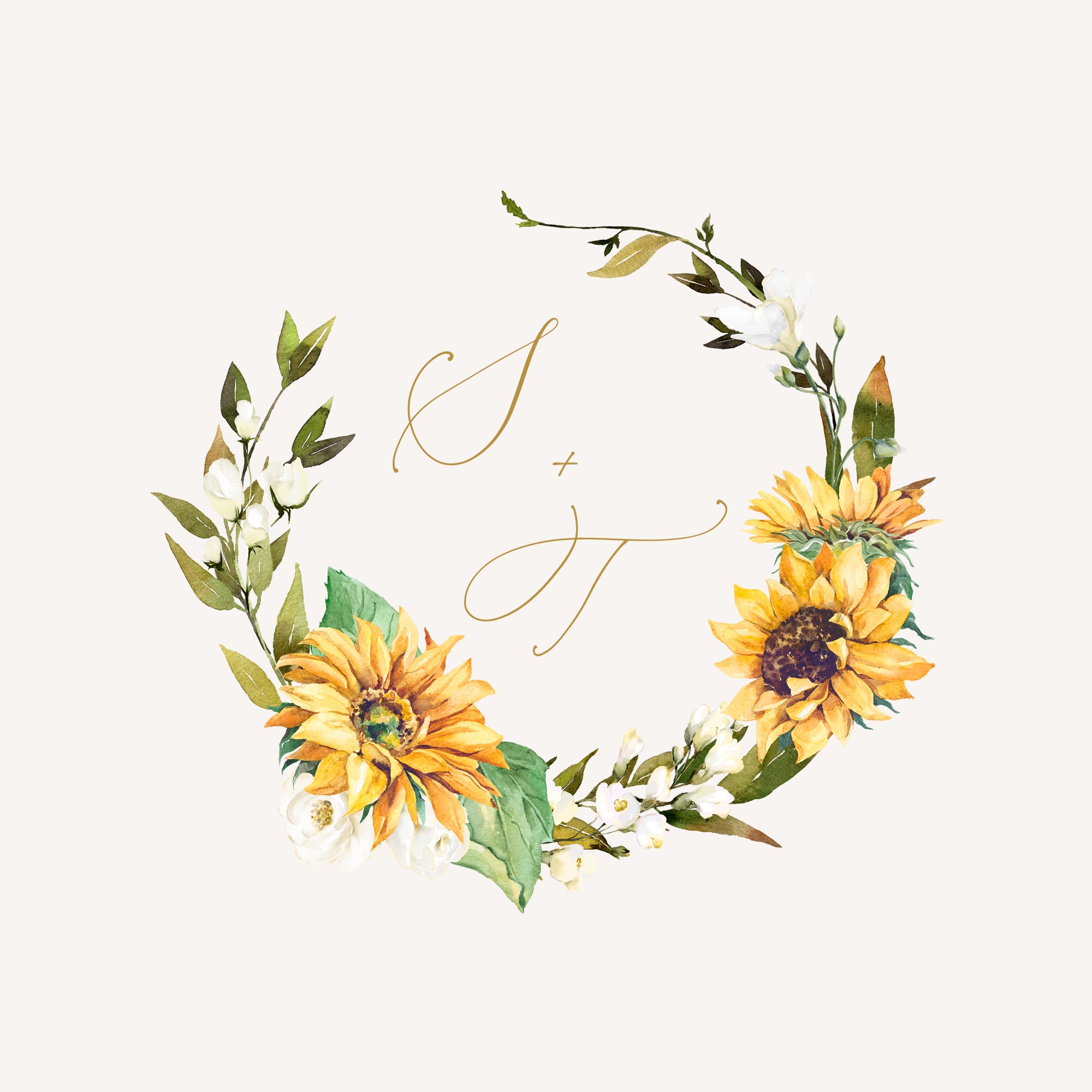 Marisol | Sunflowers Wedding Logo Design Template