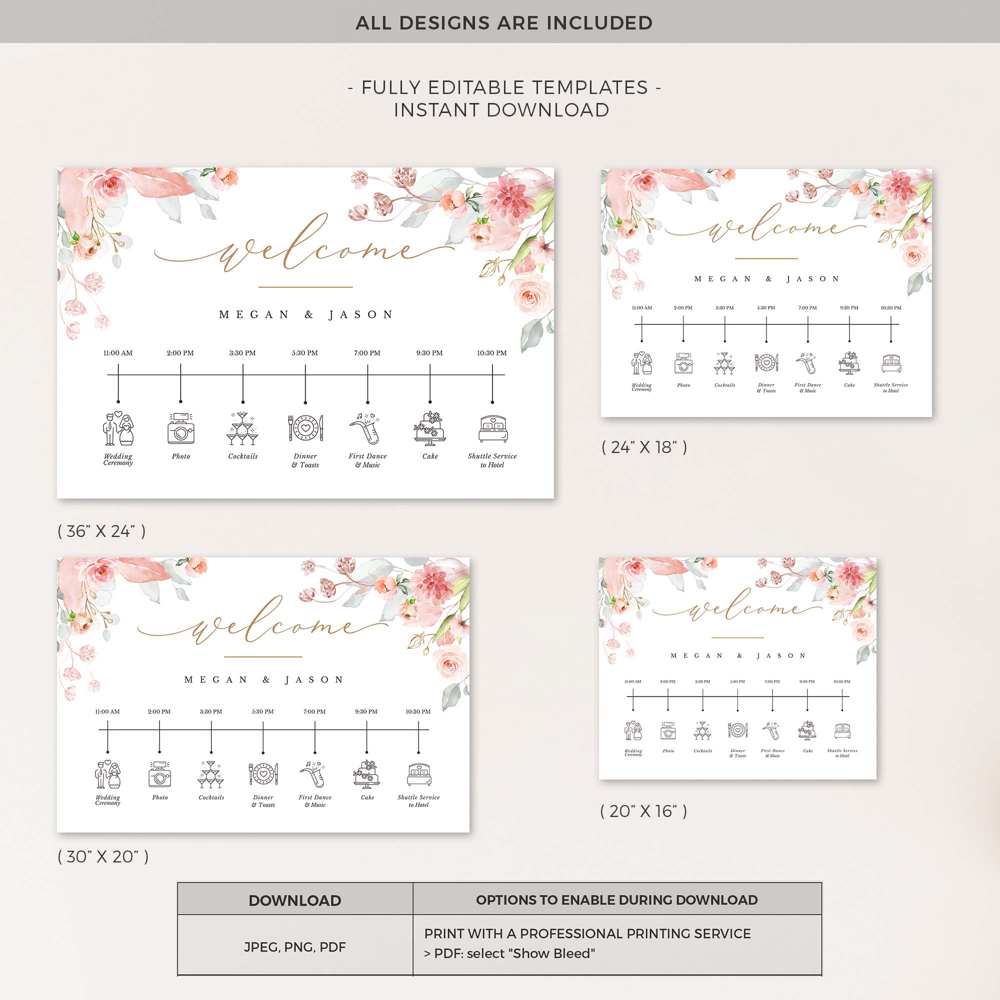 Fiorella | Order of Event Sign Template