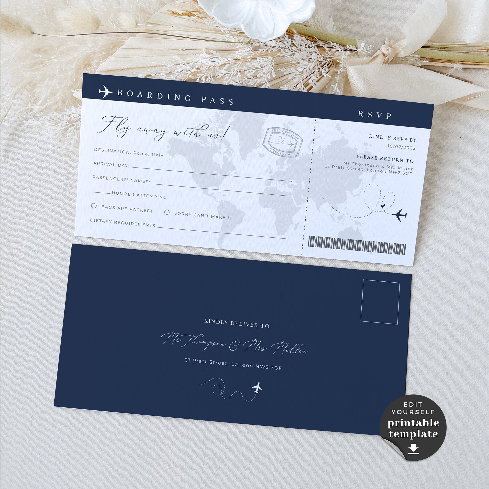 Sofia | Passport Invitation Wedding Template
