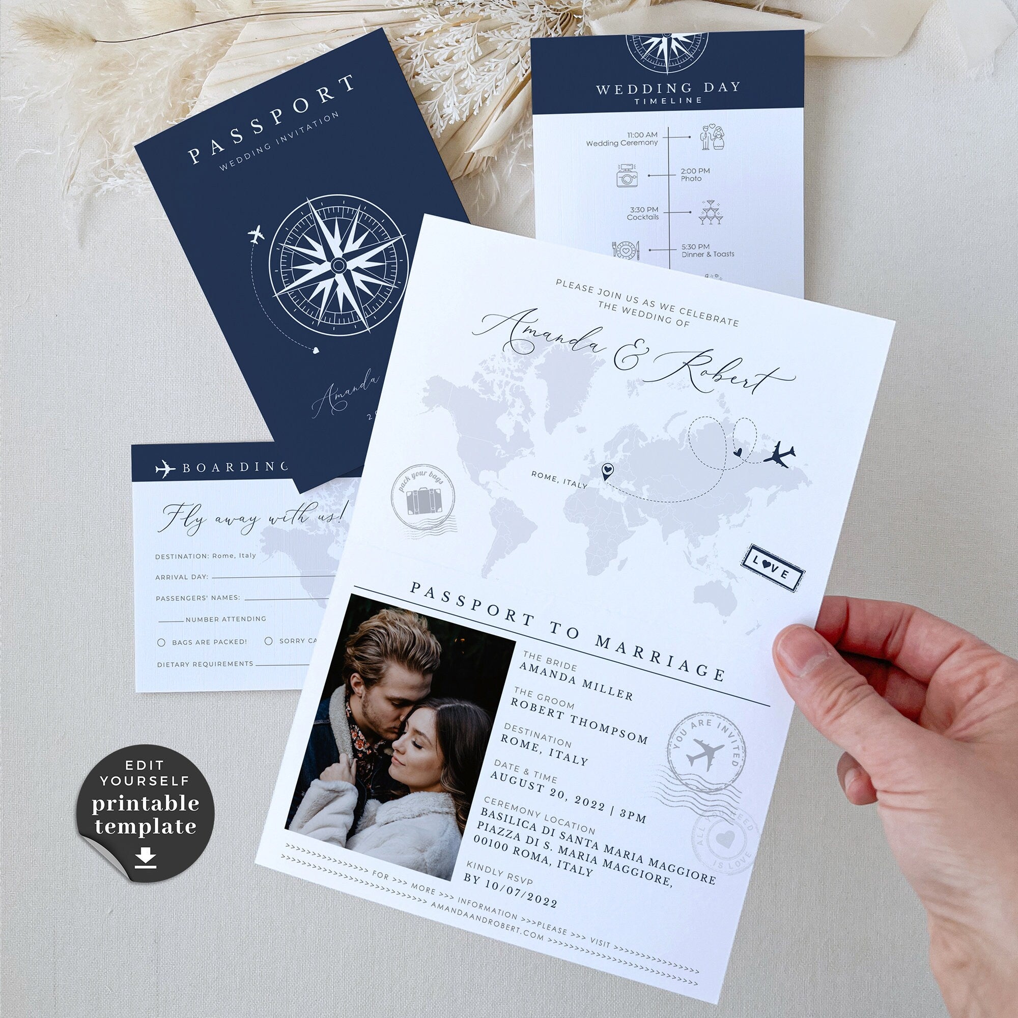 Sofia | Passport Invitation Wedding Template