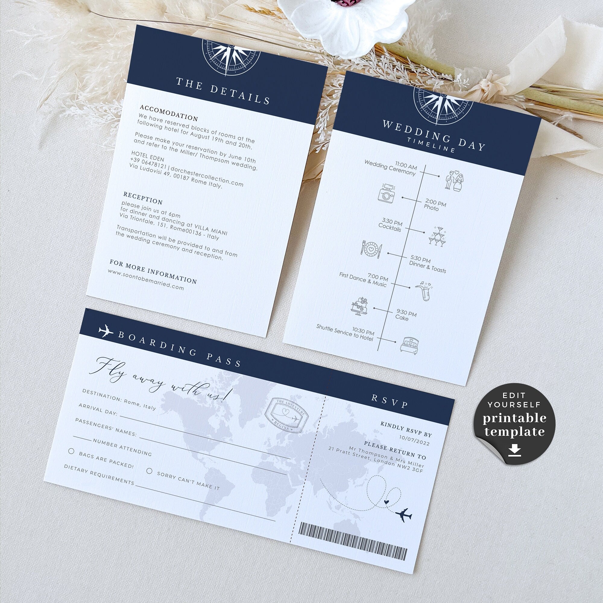 Sofia | Passport Invitation Wedding Template