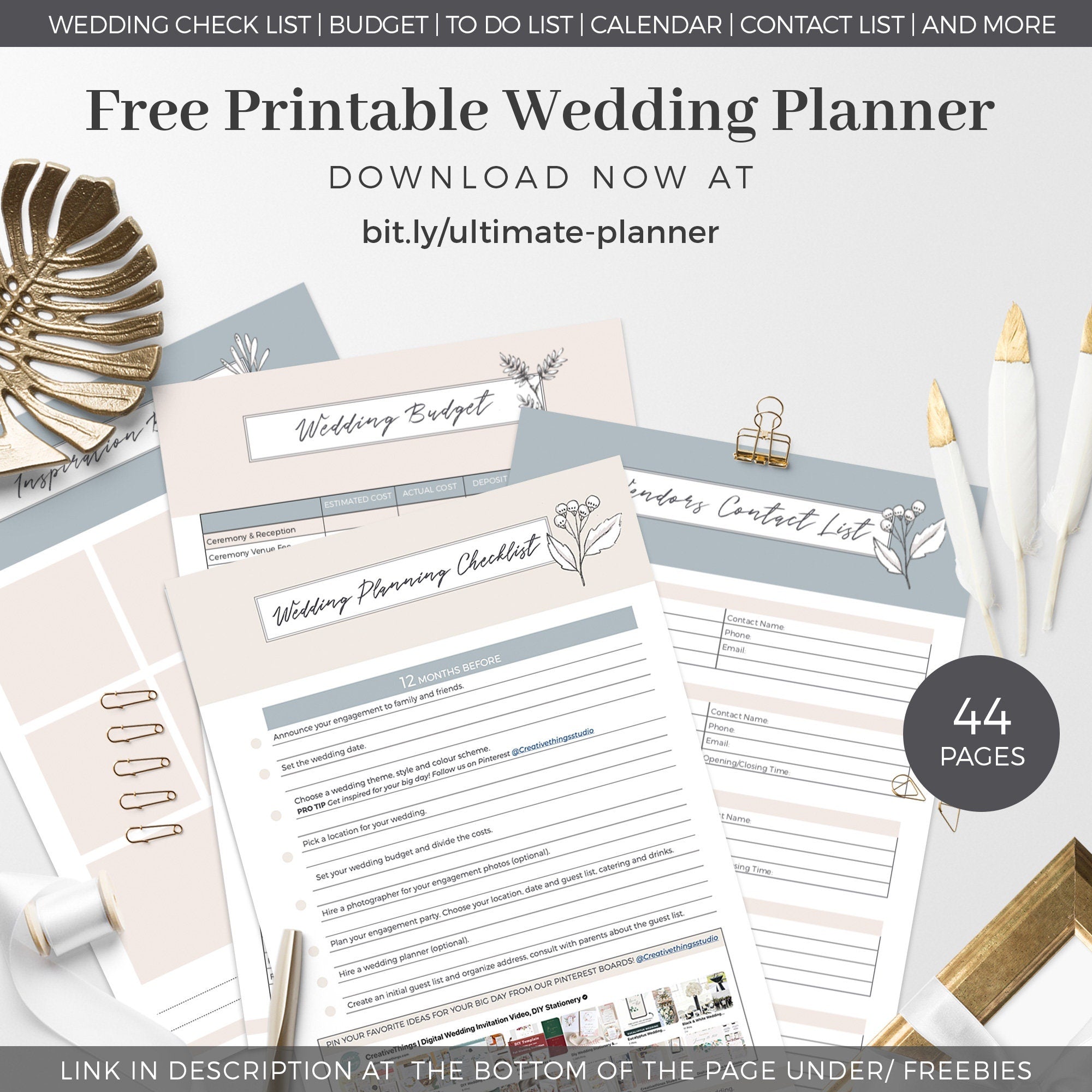 KONA Palm Tree Wedding Invitation Template with Photo