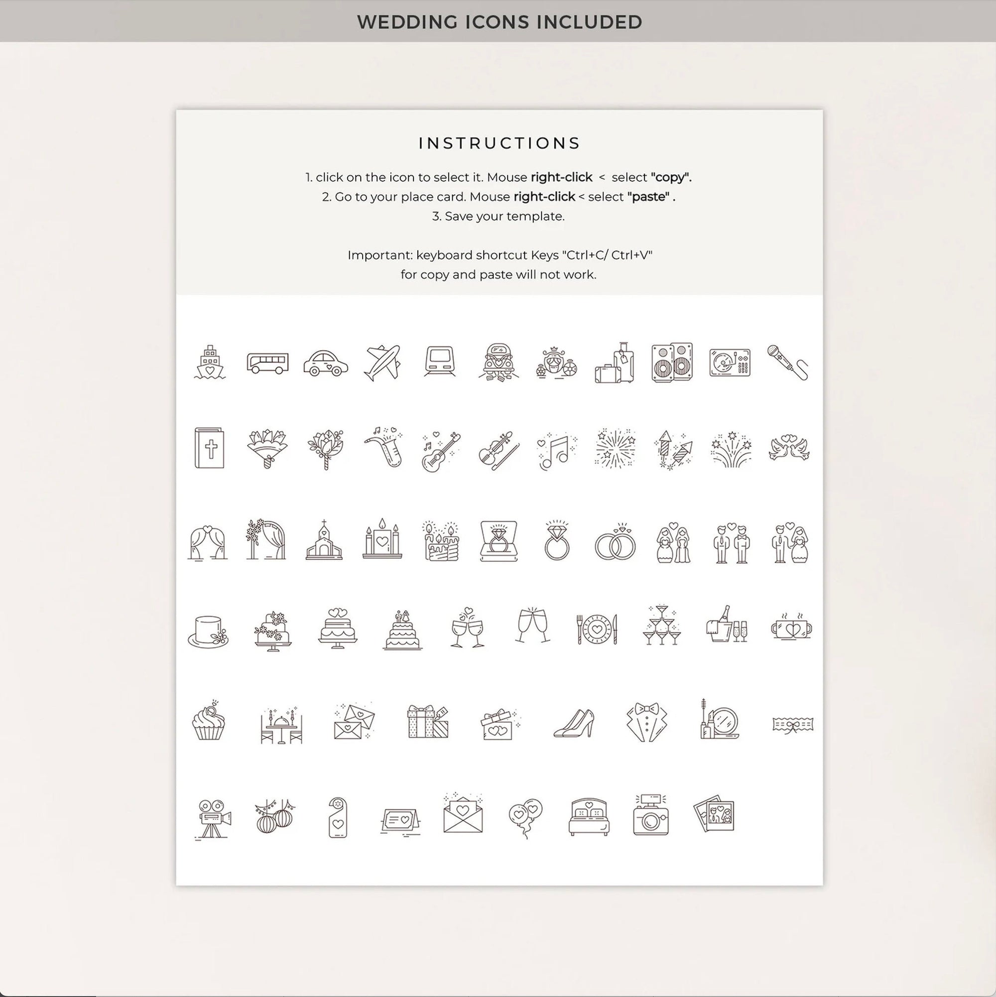KONA Palm Tree Welcome Letter &amp; Wedding Weekend Itinerary Template