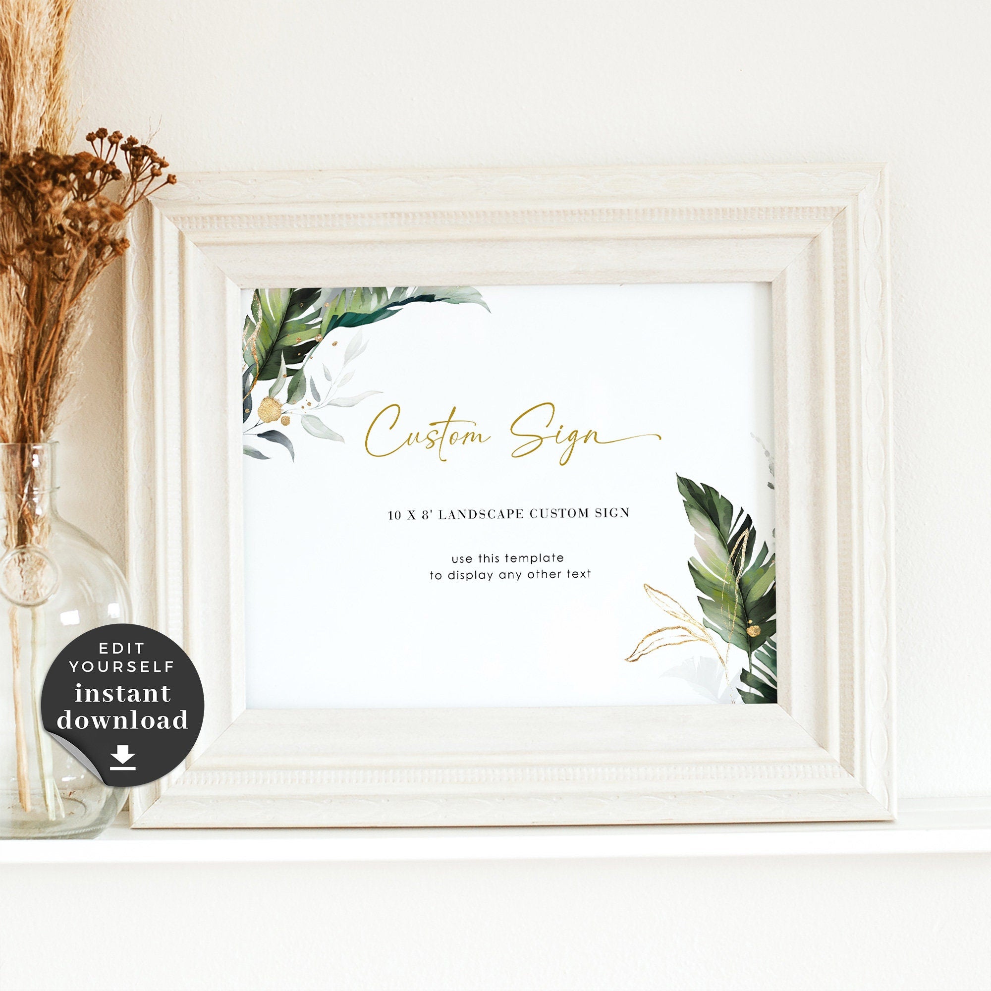 PALMA Tropical Wedding Signage Template
