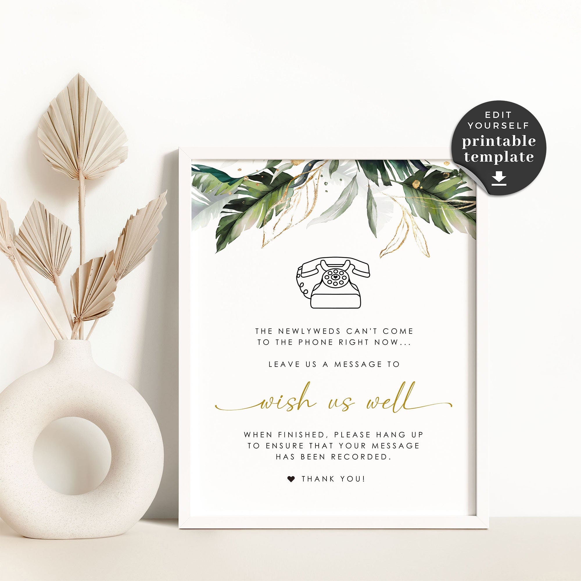 PALMA Audio Guest Book Sign Template Tropical