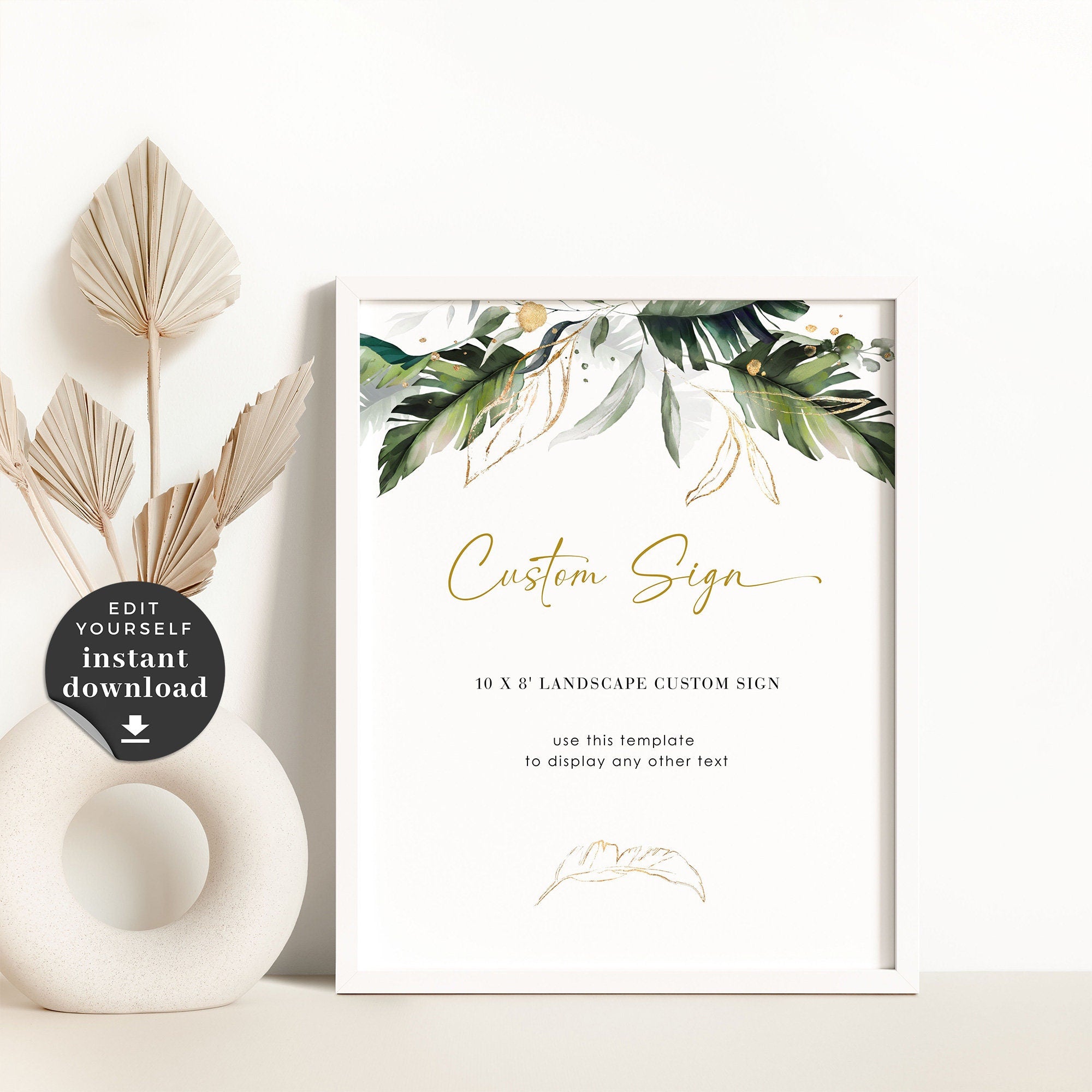PALMA Tropical Wedding Signage Template