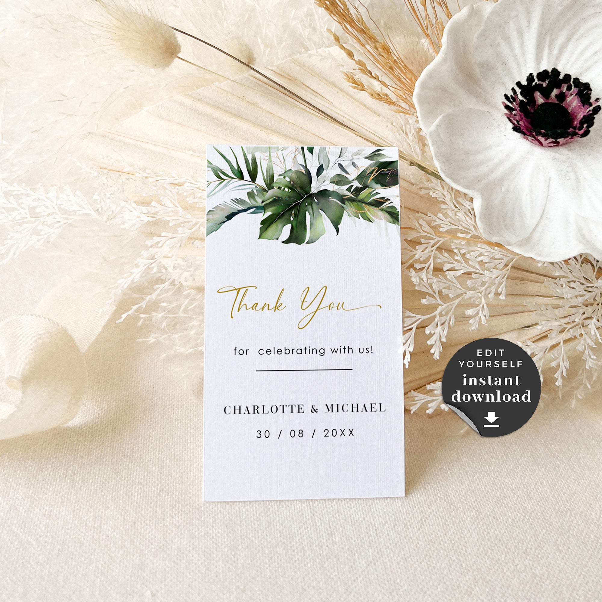 PALMA Tags for Wedding Favors Template Tropical