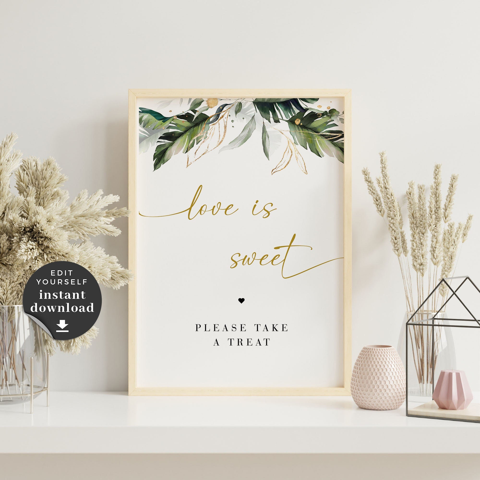 PALMA Love Is Sweet Take a Treat Sign Template Tropical