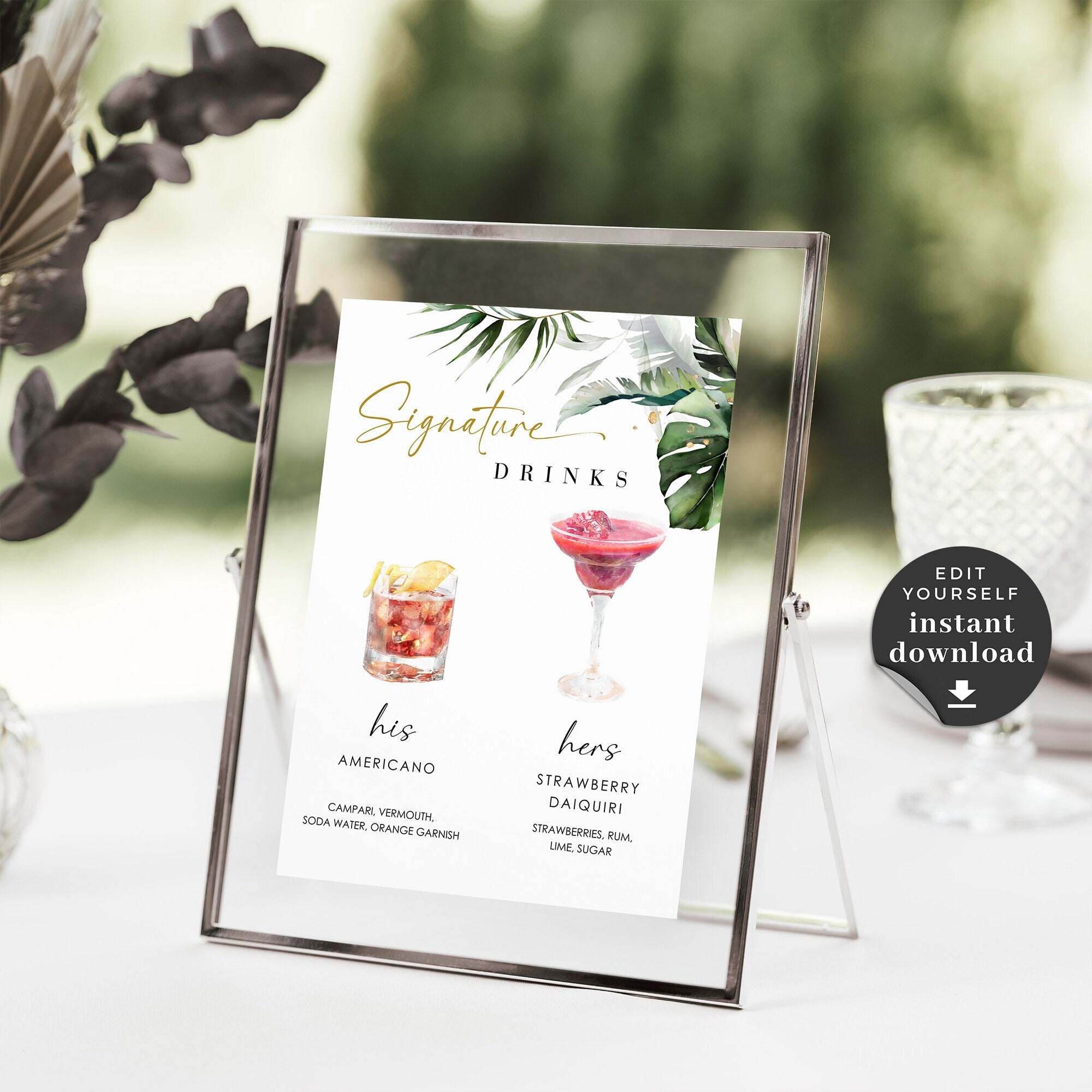 PALMA Tropical Signature Drink Signage Template