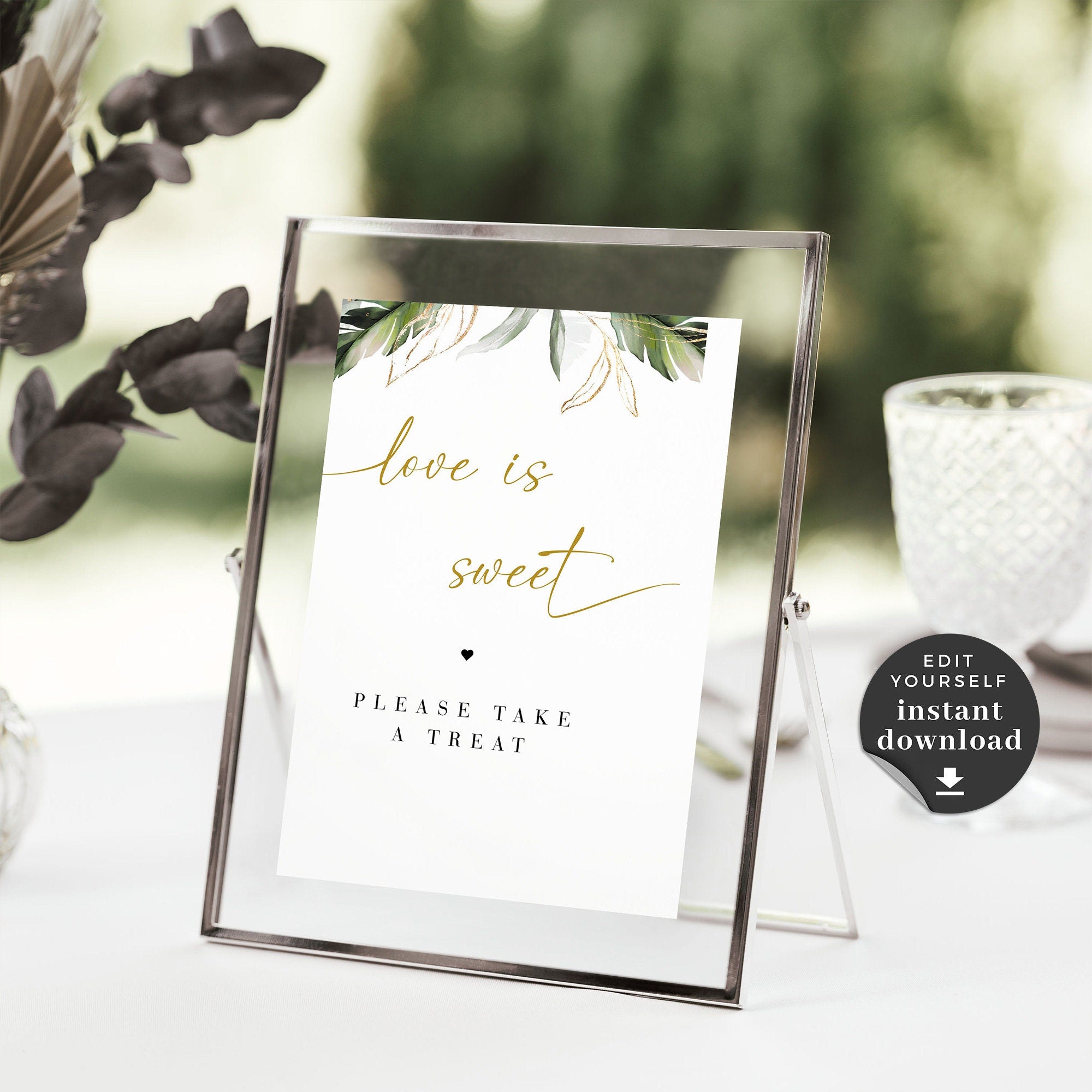 PALMA Love Is Sweet Take a Treat Sign Template Tropical