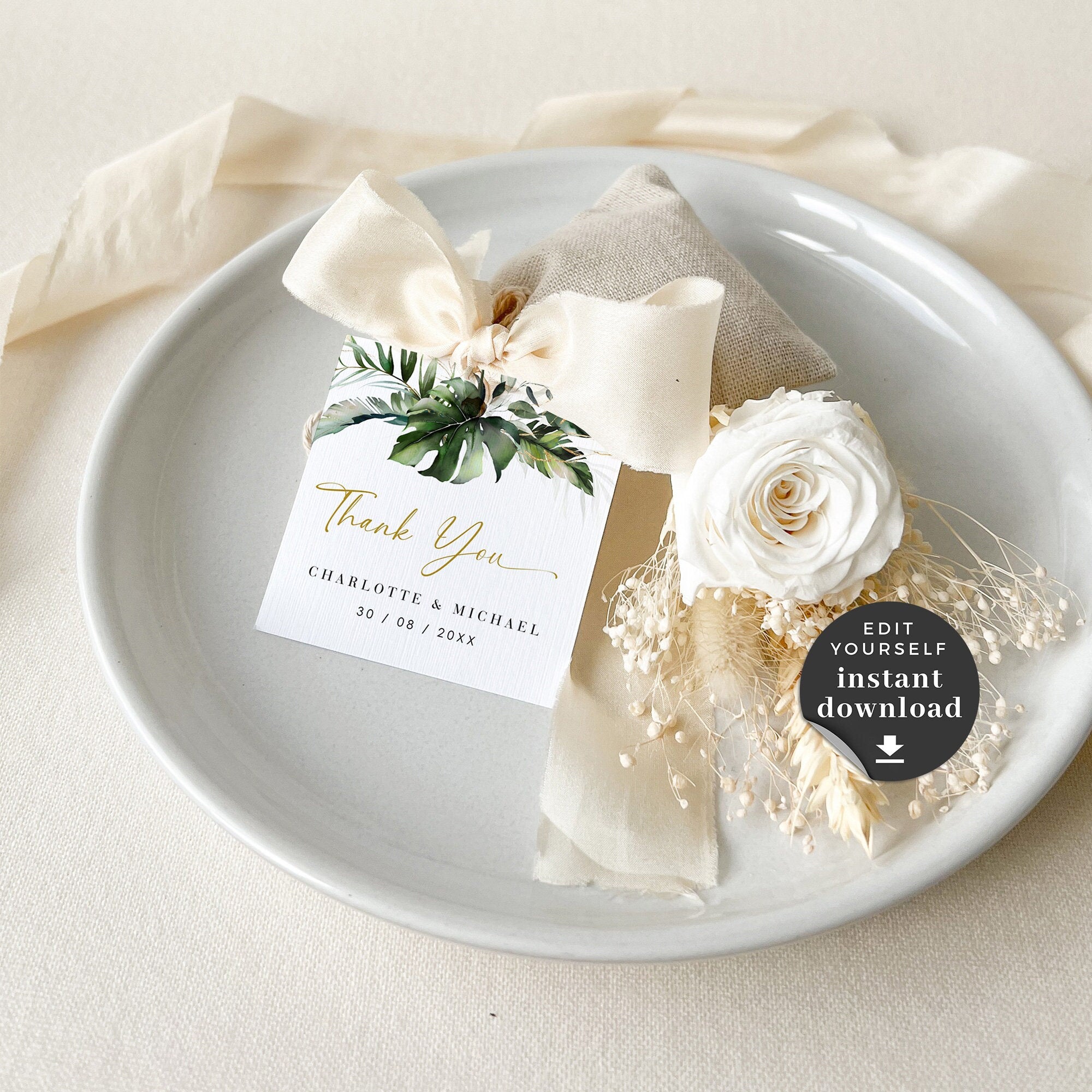 PALMA Tags for Wedding Favors Template Tropical