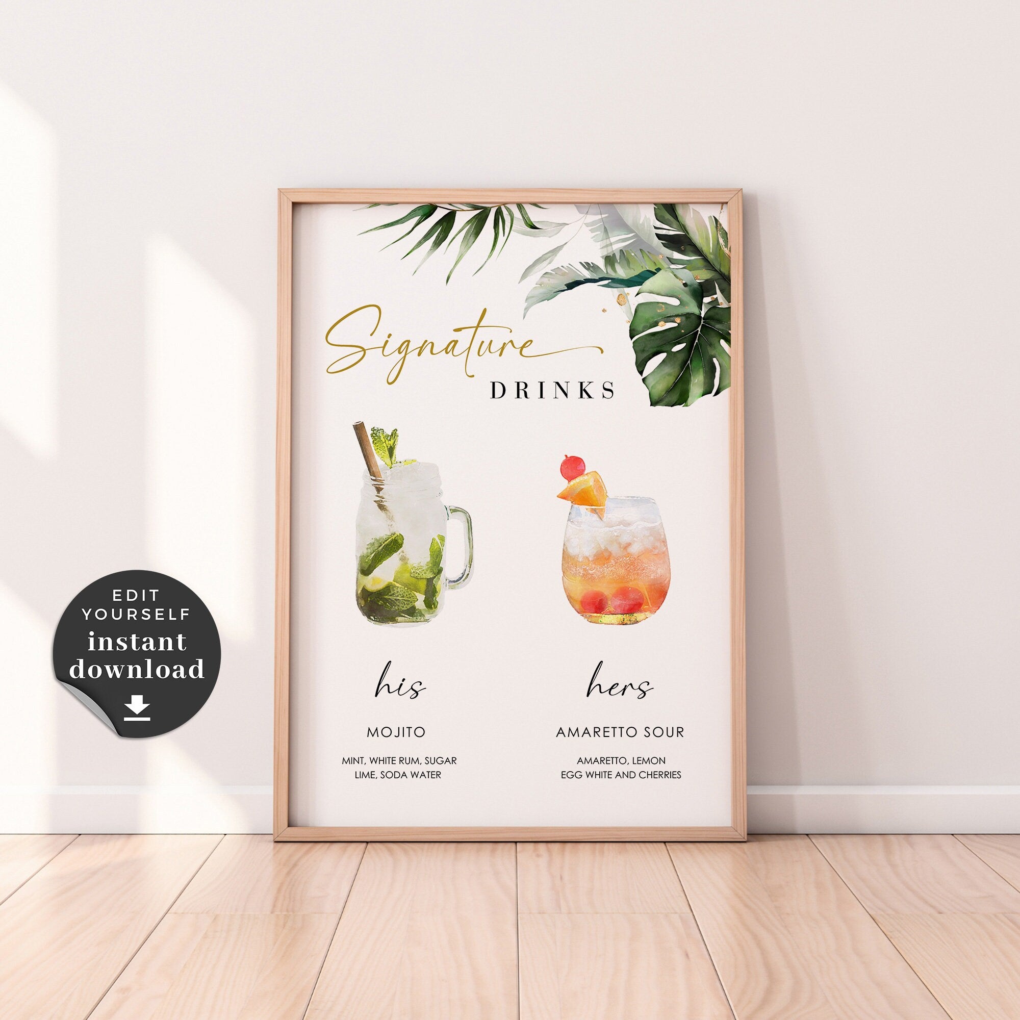 PALMA Tropical Signature Drink Signage Template