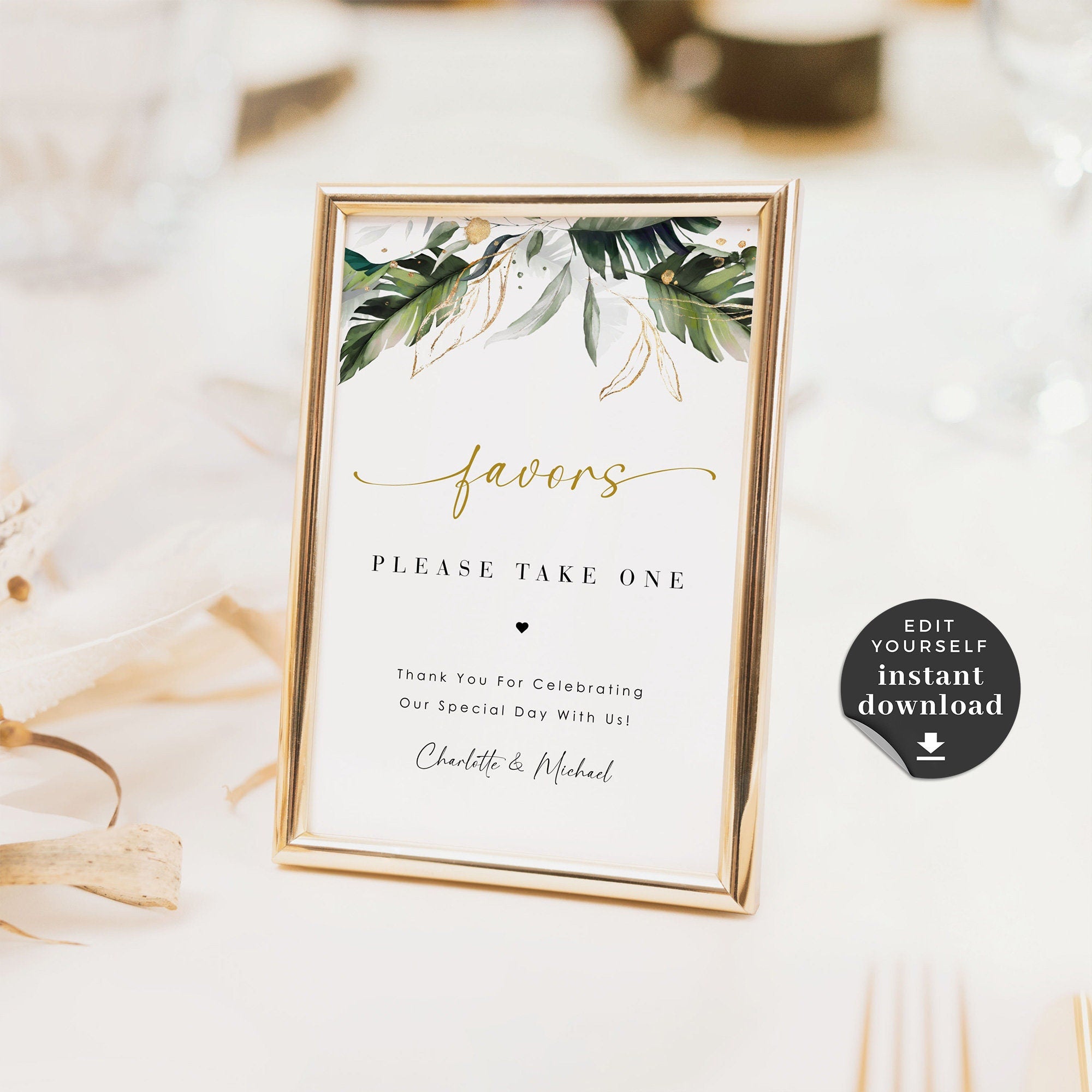 PALMA Love Is Sweet Take a Treat Sign Template Tropical