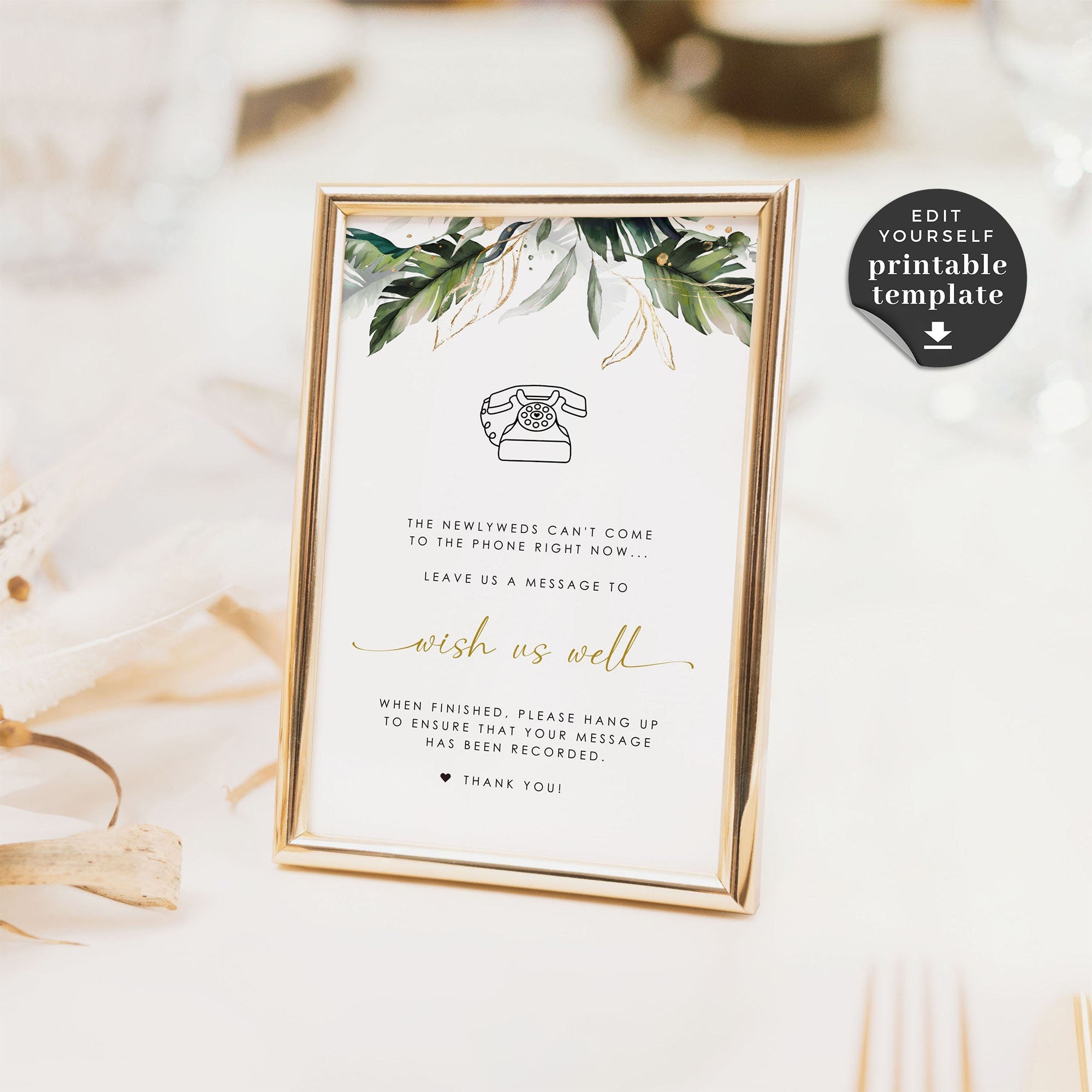 PALMA Audio Guest Book Sign Template Tropical