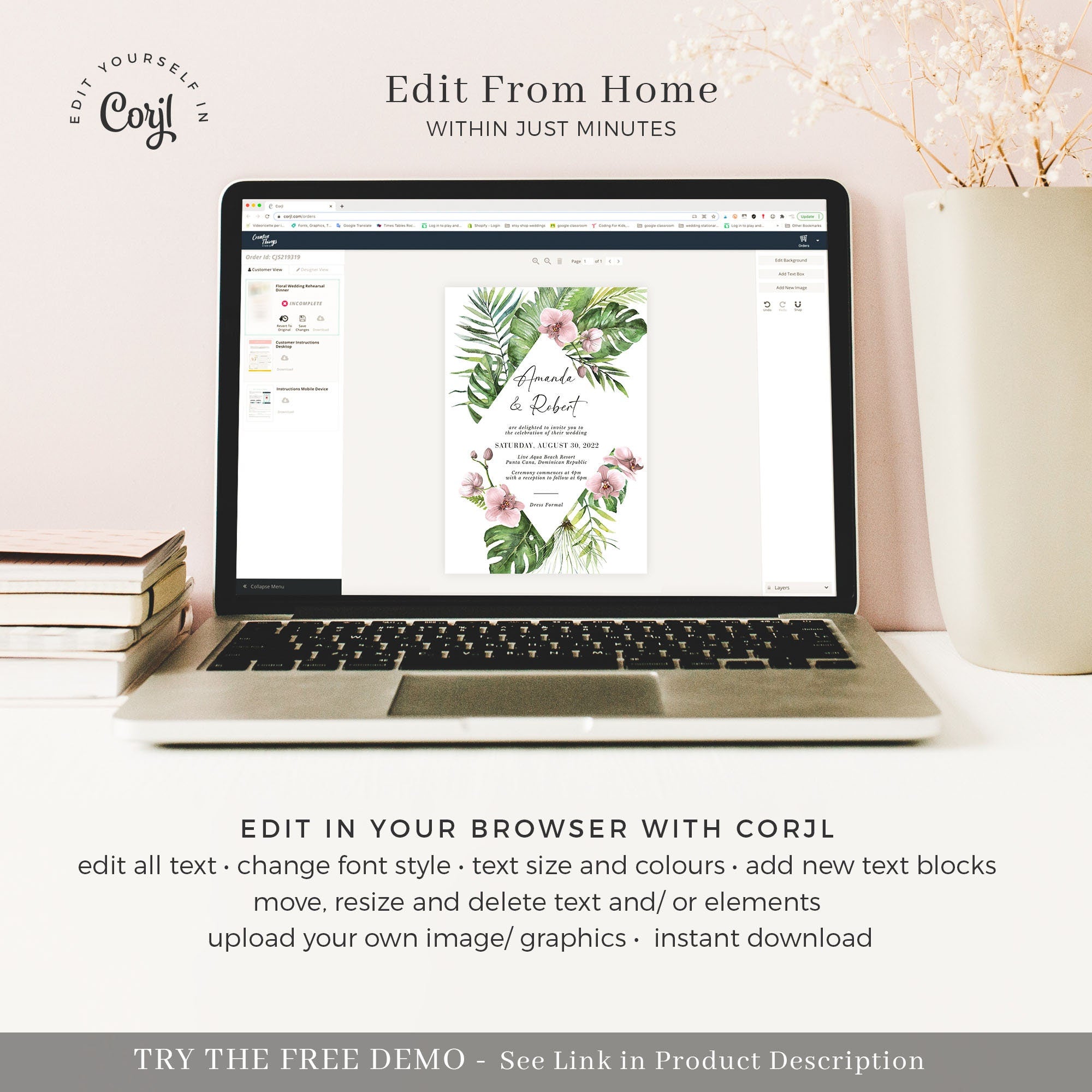 Hawaii Wedding Invitation Template Suite