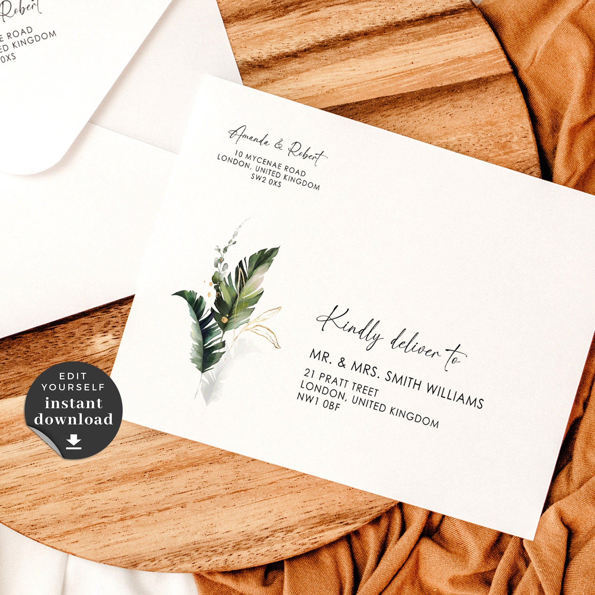 PALMA Tropical Envelope Addressing Template