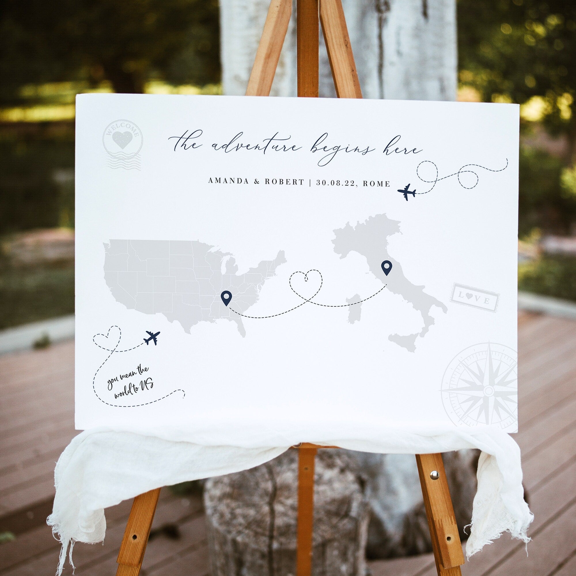 SOFIA Travel Wedding Guest Book Sign Template