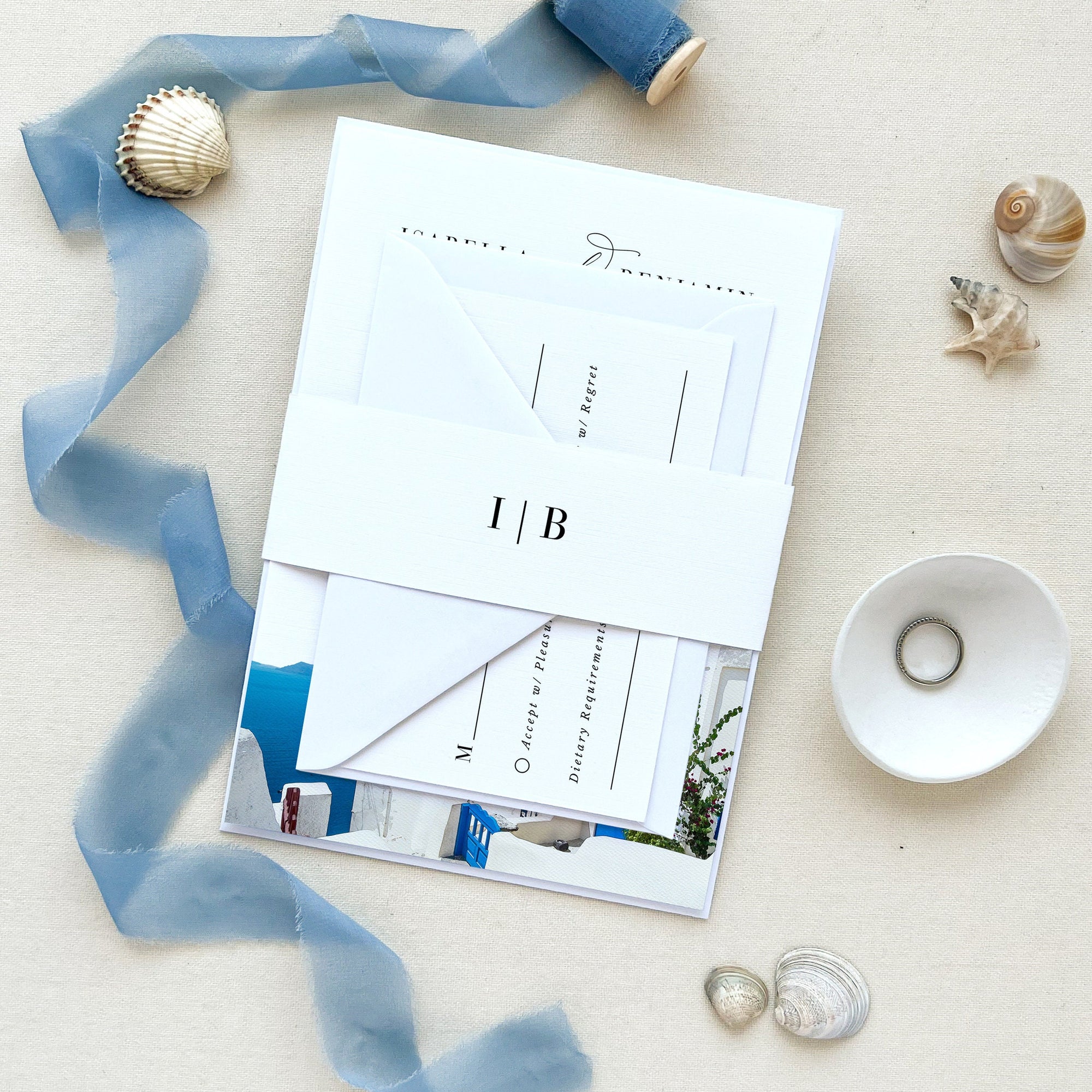 SANTORINI | Greece Wedding Invitation Suite Template