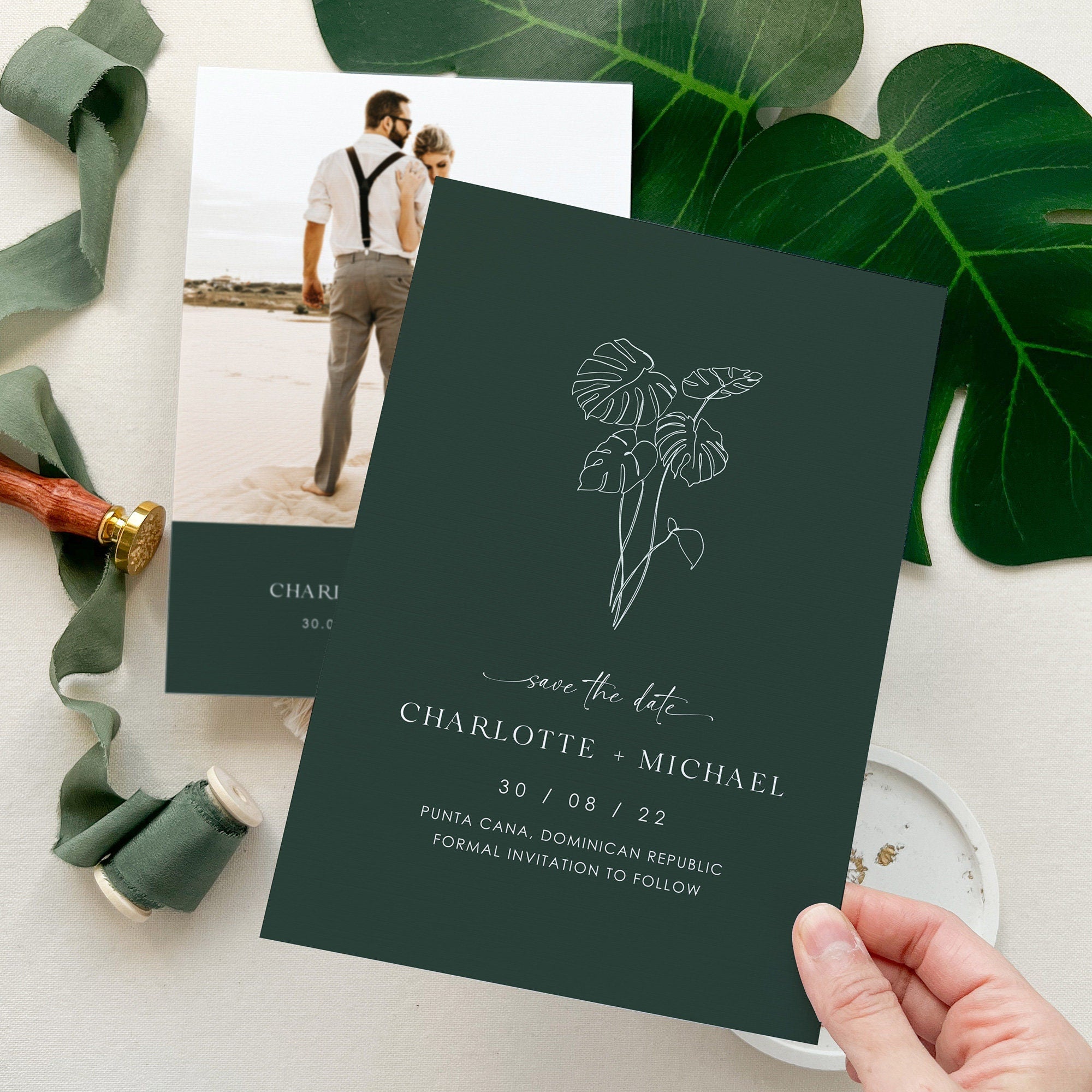 Modern Tropical Save the Date Template