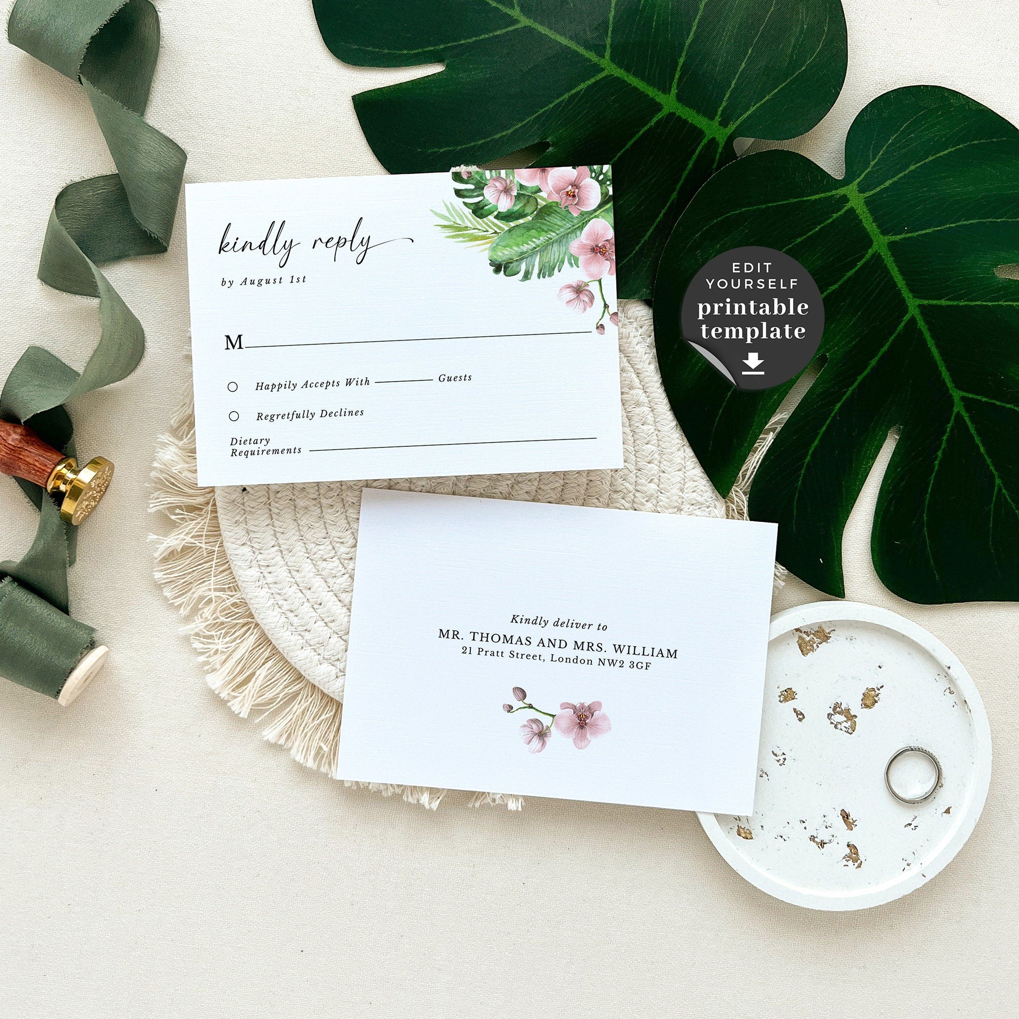 Hawaii Wedding Invitation Template Suite