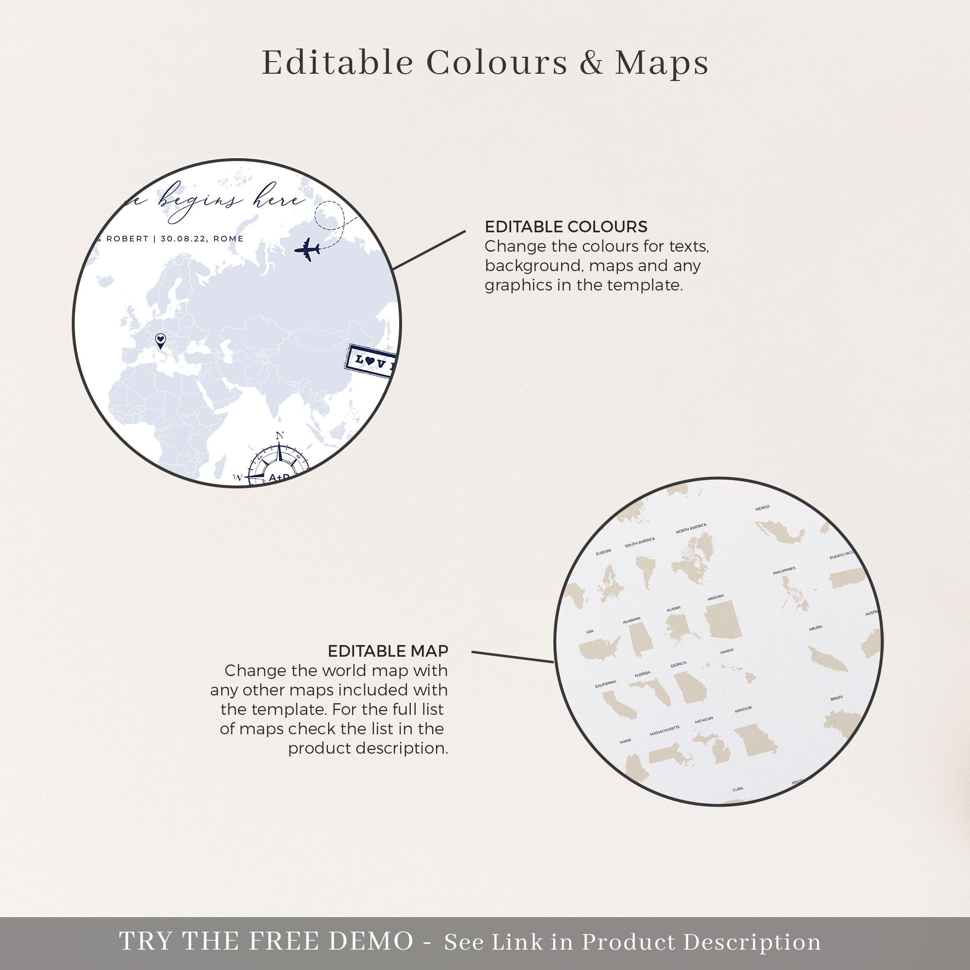SOFIA Destination Wedding Sign Bundle Template