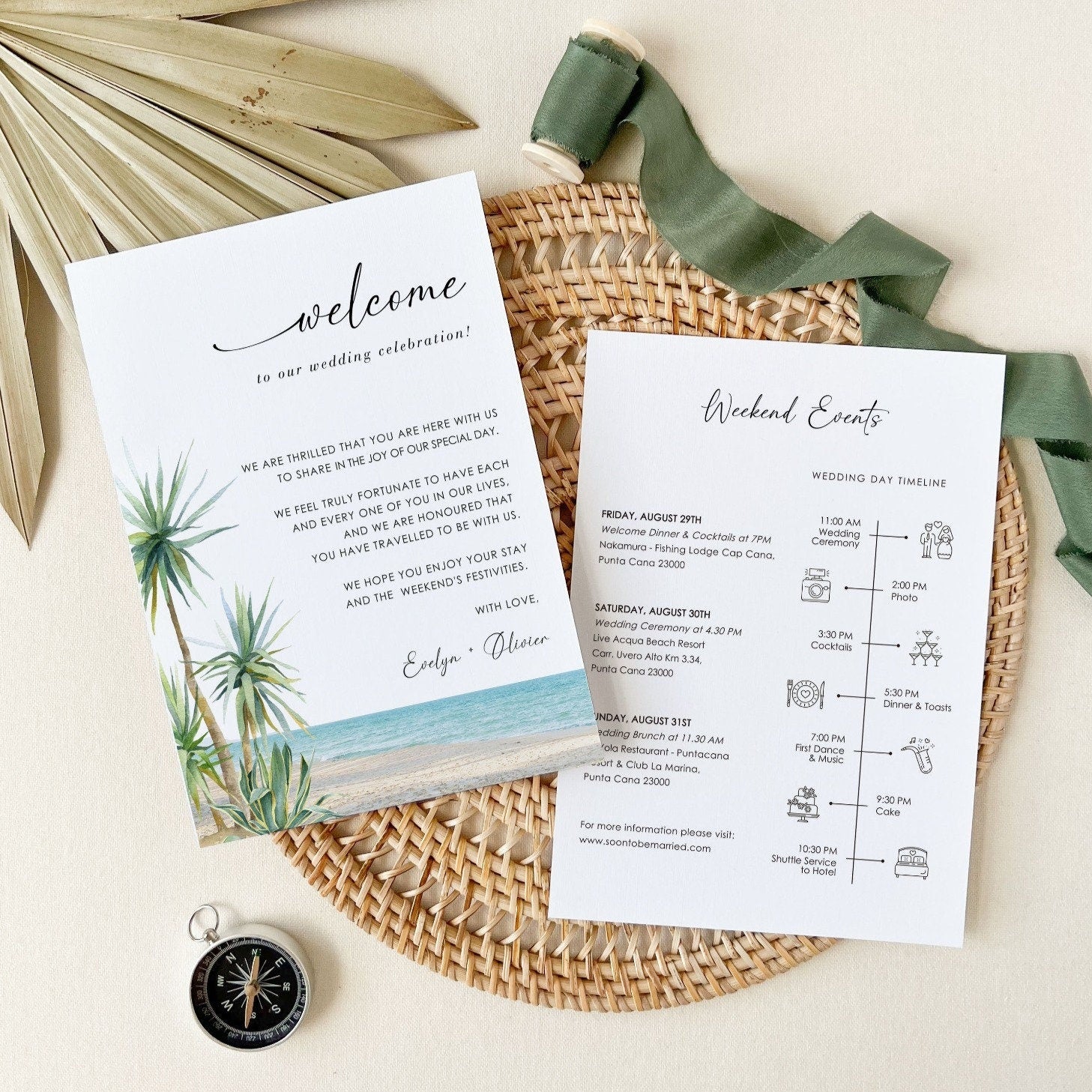 Selma | Beach Wedding Weekend Itinerary Template