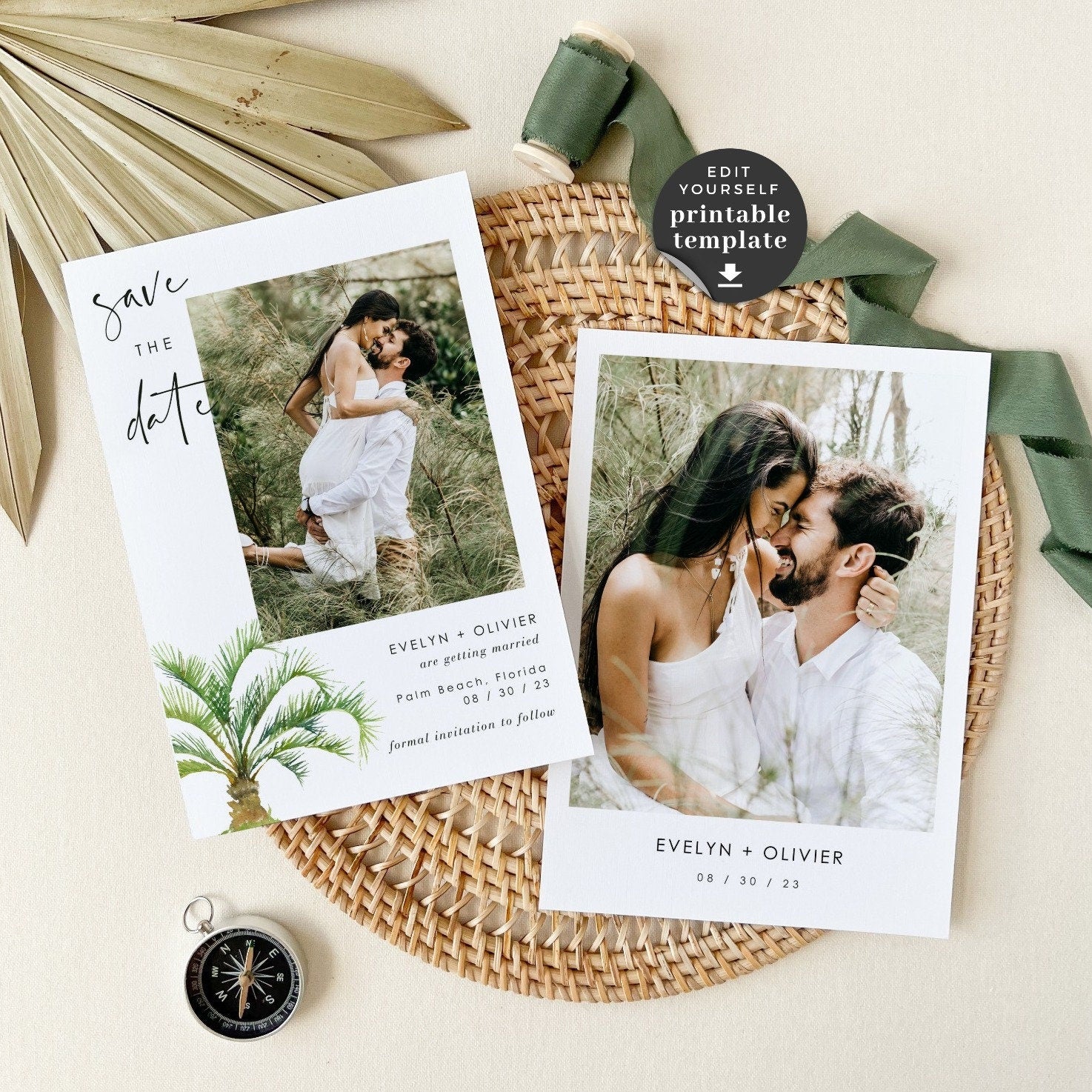 Kala | Minimal Palm Tree Save the Date Template