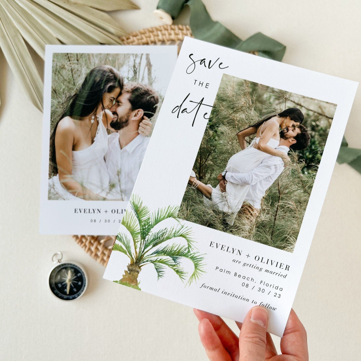 Kala | Minimal Palm Tree Save the Date Template