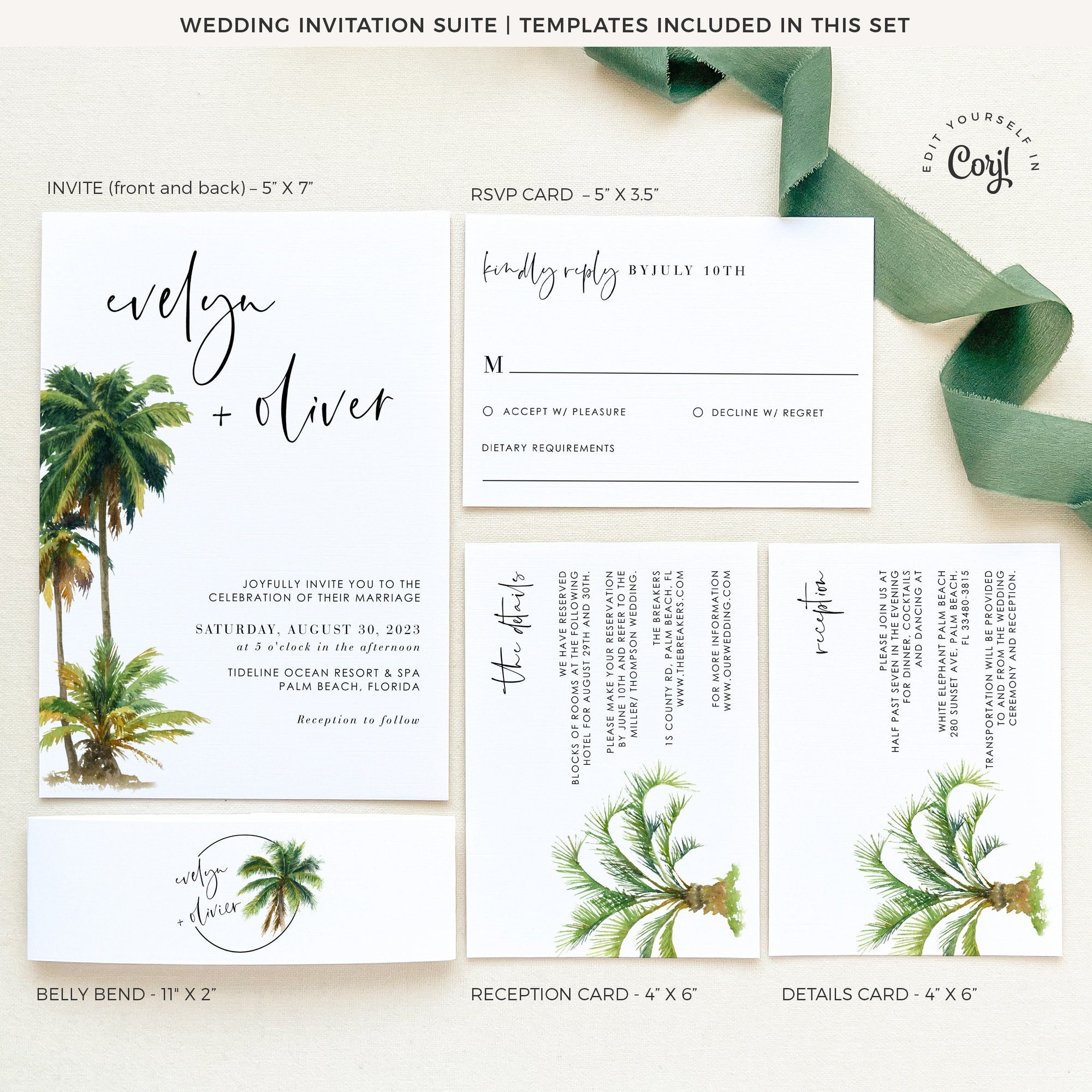 Kala | Tropical Wedding Invitation Template Suite