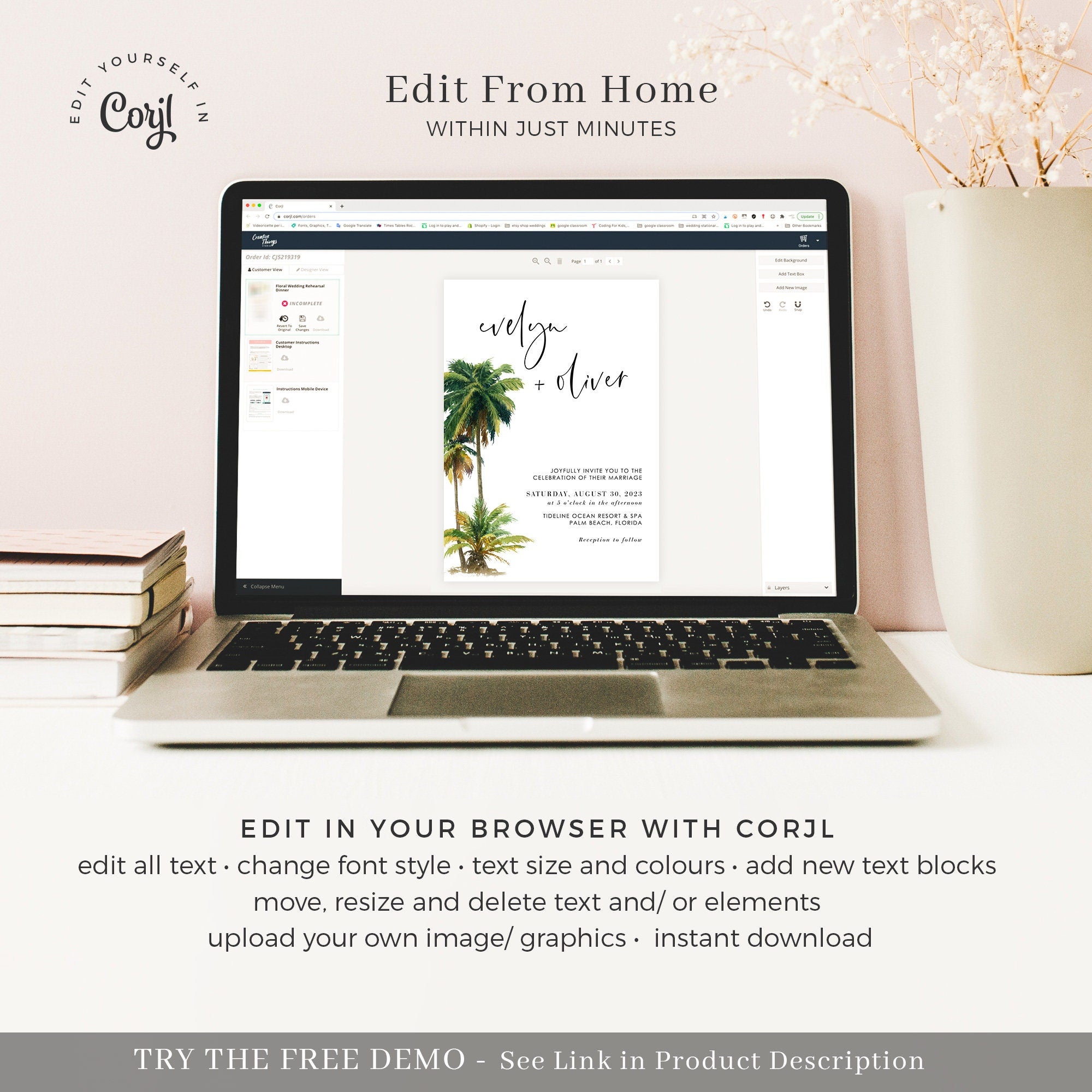 Kala | Tropical Wedding Invitation Template Suite