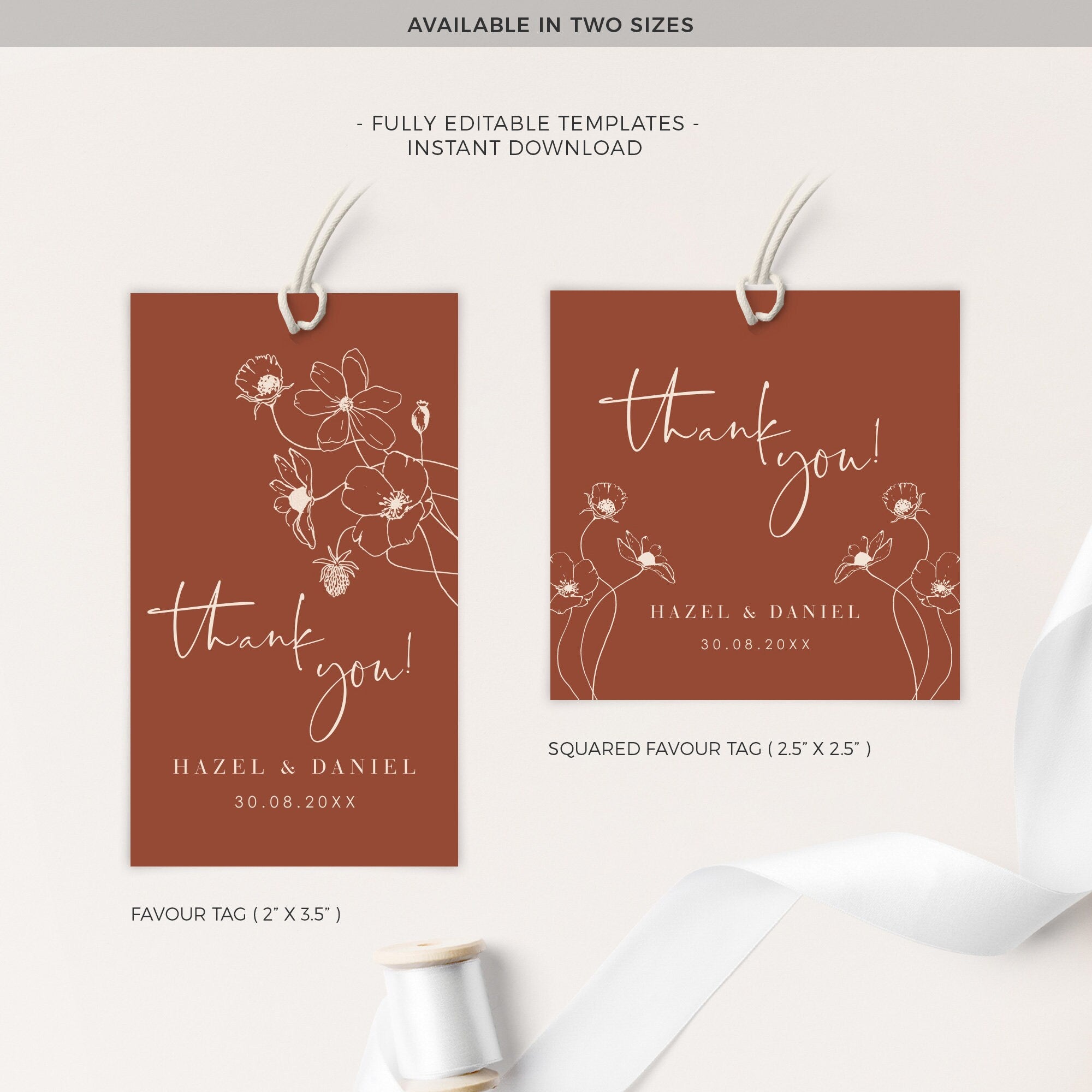 HAZEL Tags for Wedding Favors Printable