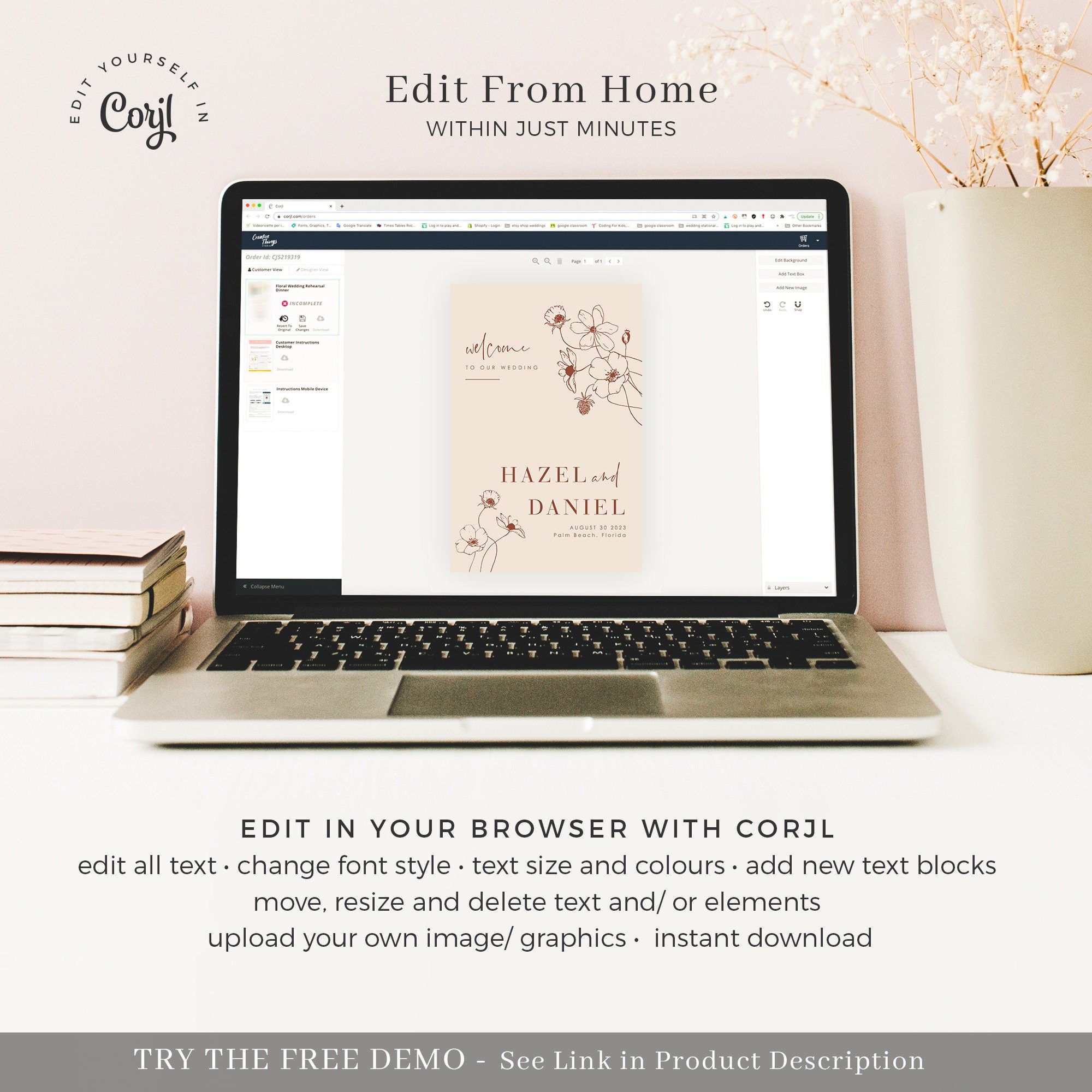 HAZEL Welcome to Our Wedding Sign Template