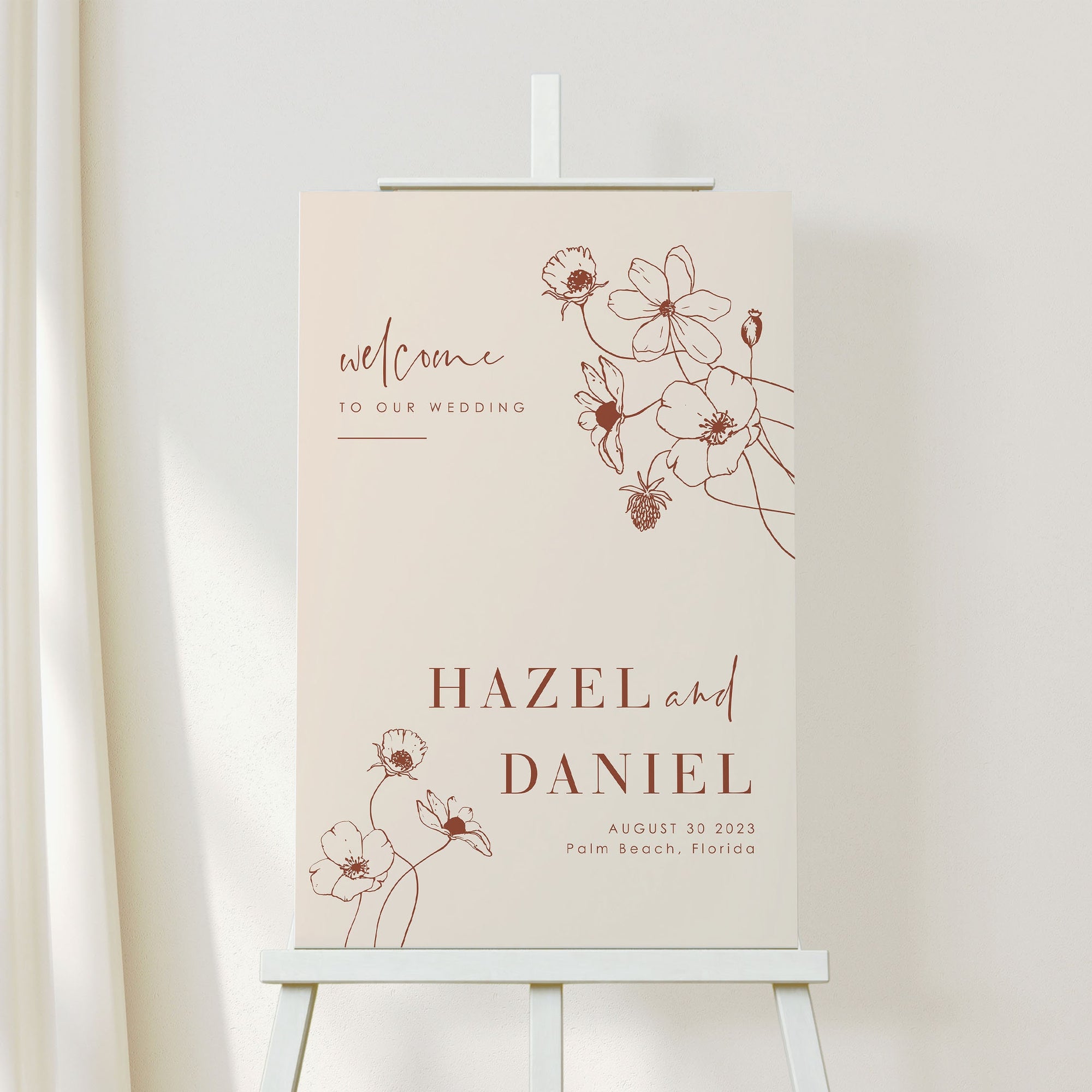 HAZEL Welcome to Our Wedding Sign Template