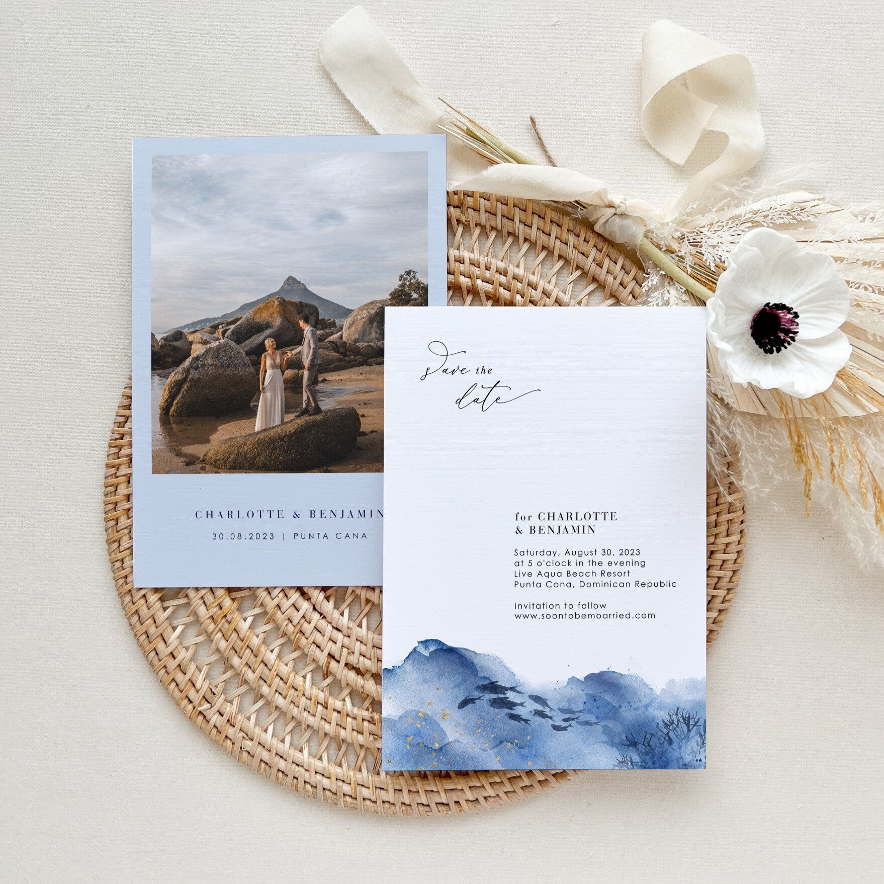 YLENIA Ocean Save the Date Template
